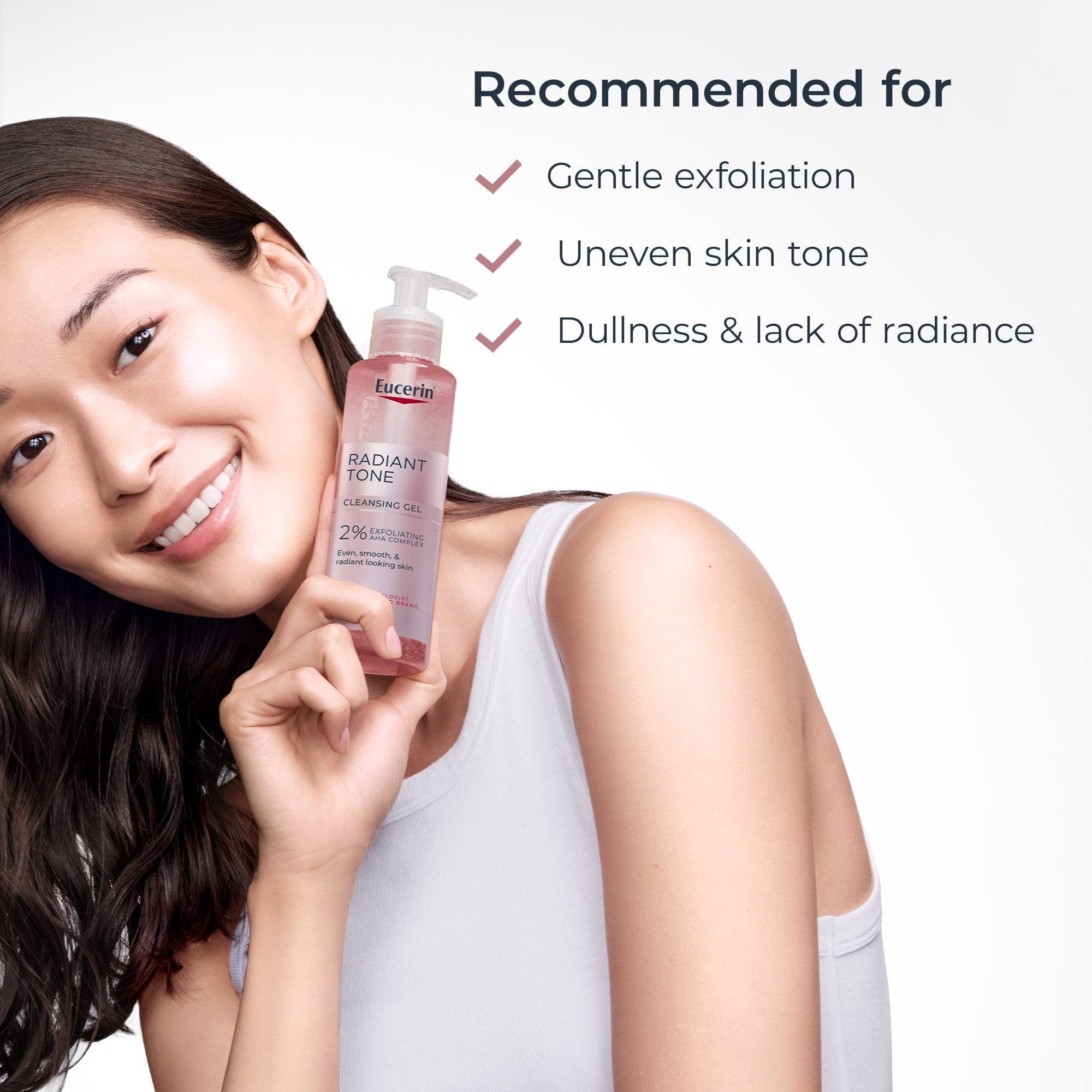 Eucerin Radiant Tone Face Cleanser Gel with 2% Exfoliating AHA Complex, 6.8 fl oz