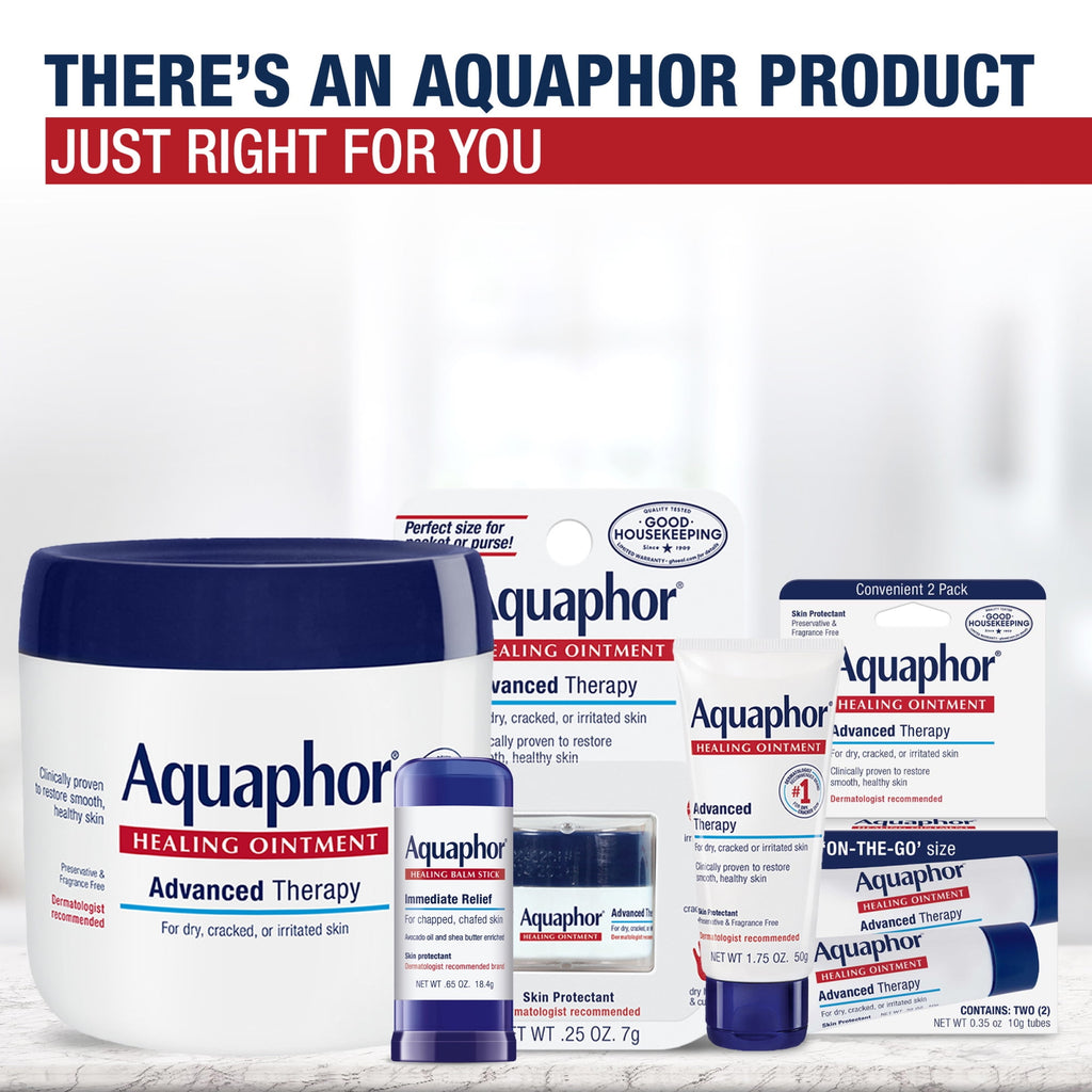 (3 pack) Aquaphor Healing Balm Stick for Chapped, Chafed Skin with Avocado Oil and Shea Butter, 0.65 oz