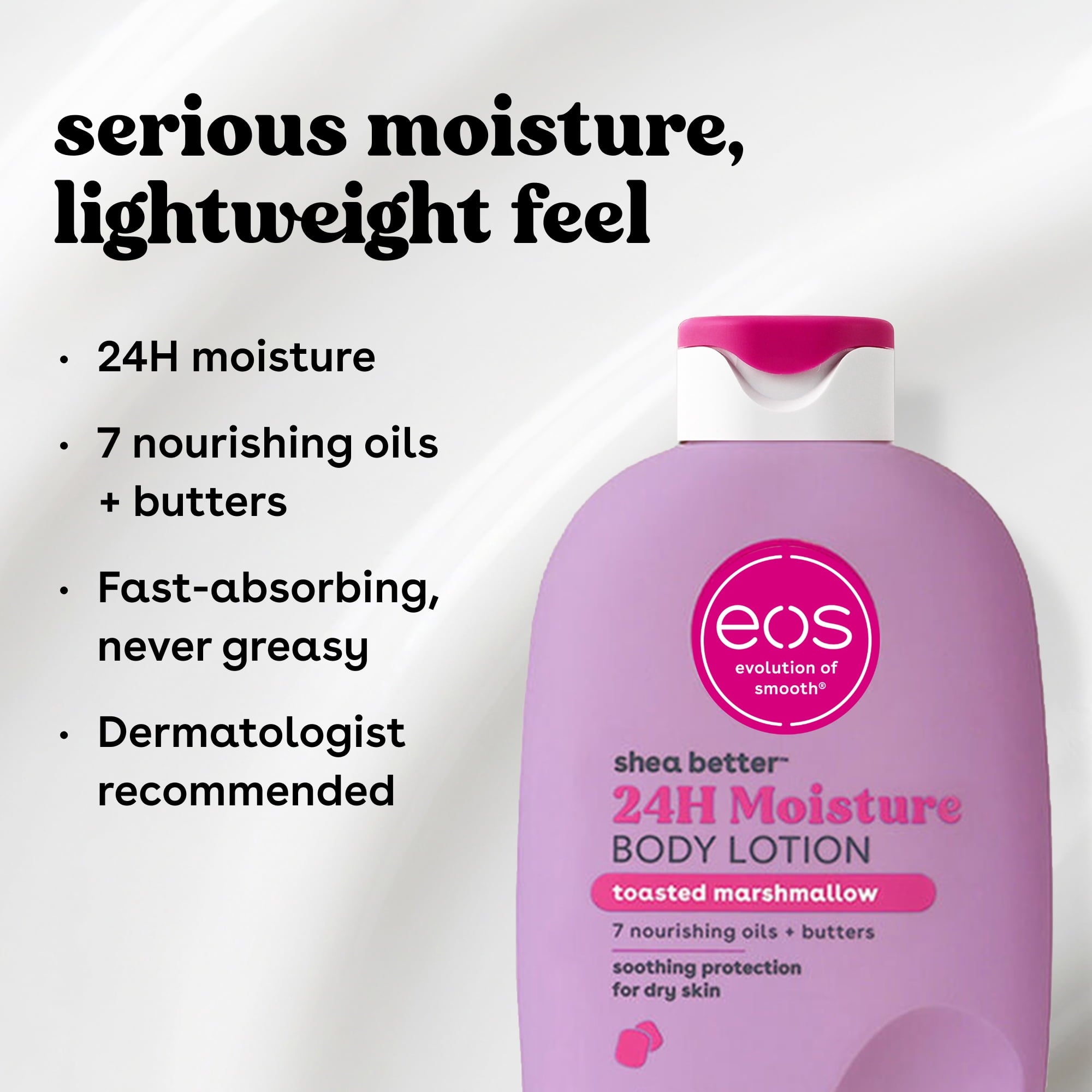eos Shea Better Toasted Marshmallow Body Lotion for Dry Skin, 16 fl oz