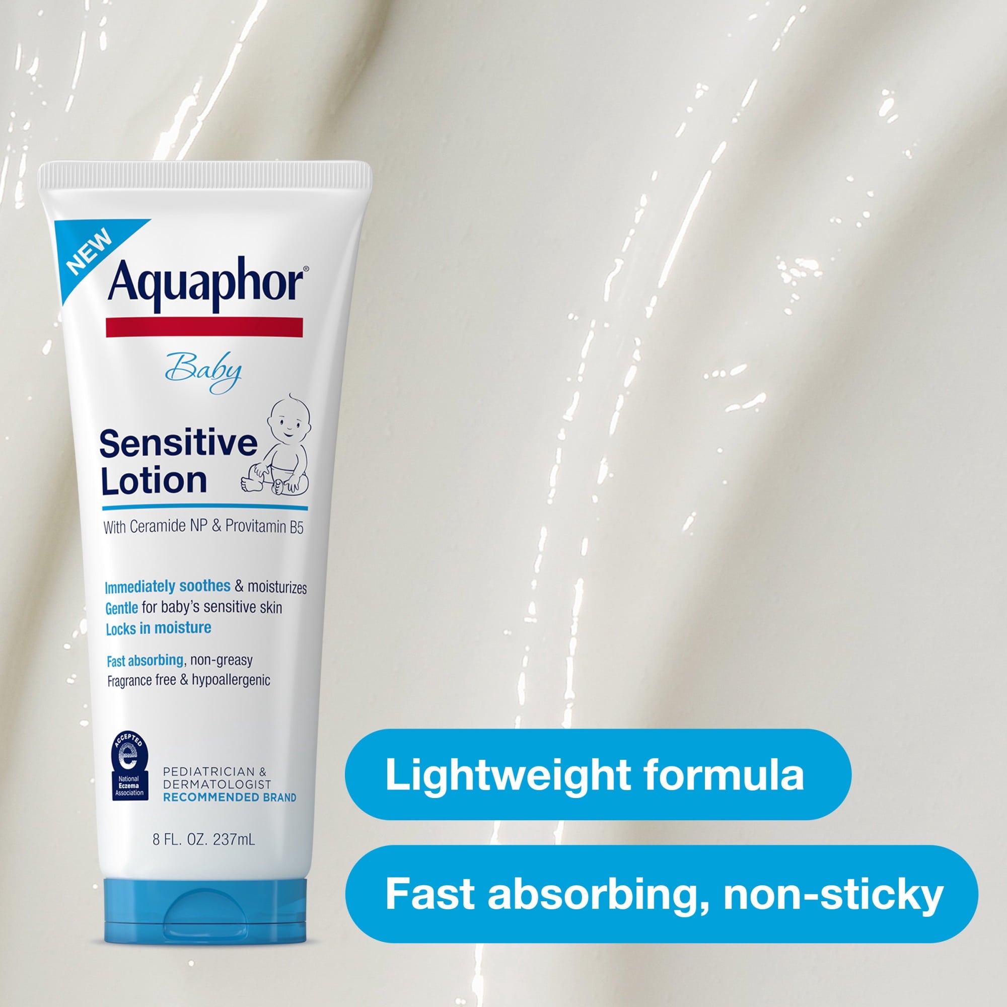 Aquaphor Baby Sensitive Lotion, Baby Lotion, 8 fl oz