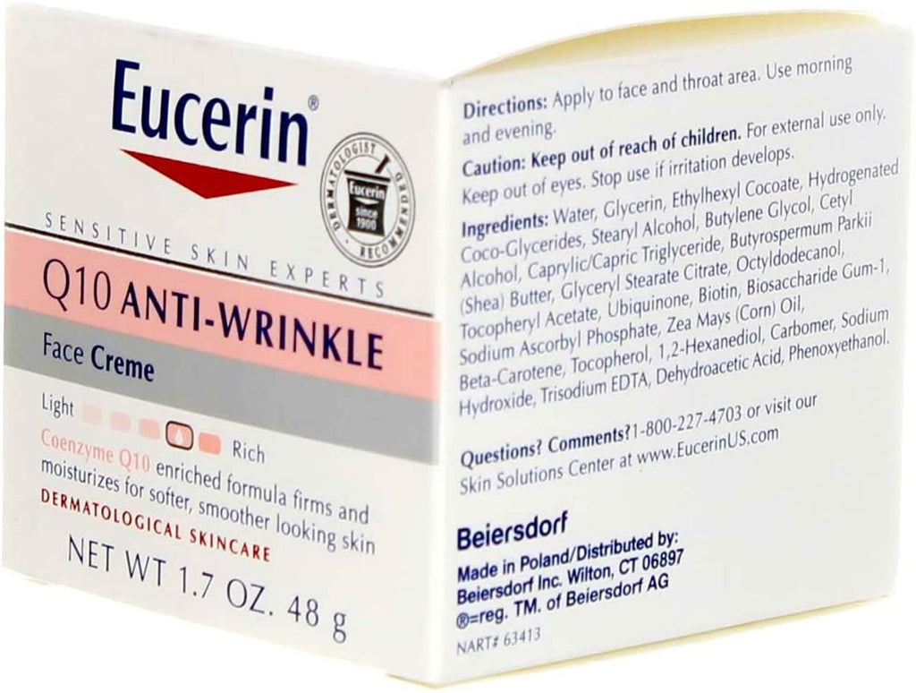Eucerin Face Cream Anti Wrinkle Moisturize Skin Alcohol Free, 1.7Oz