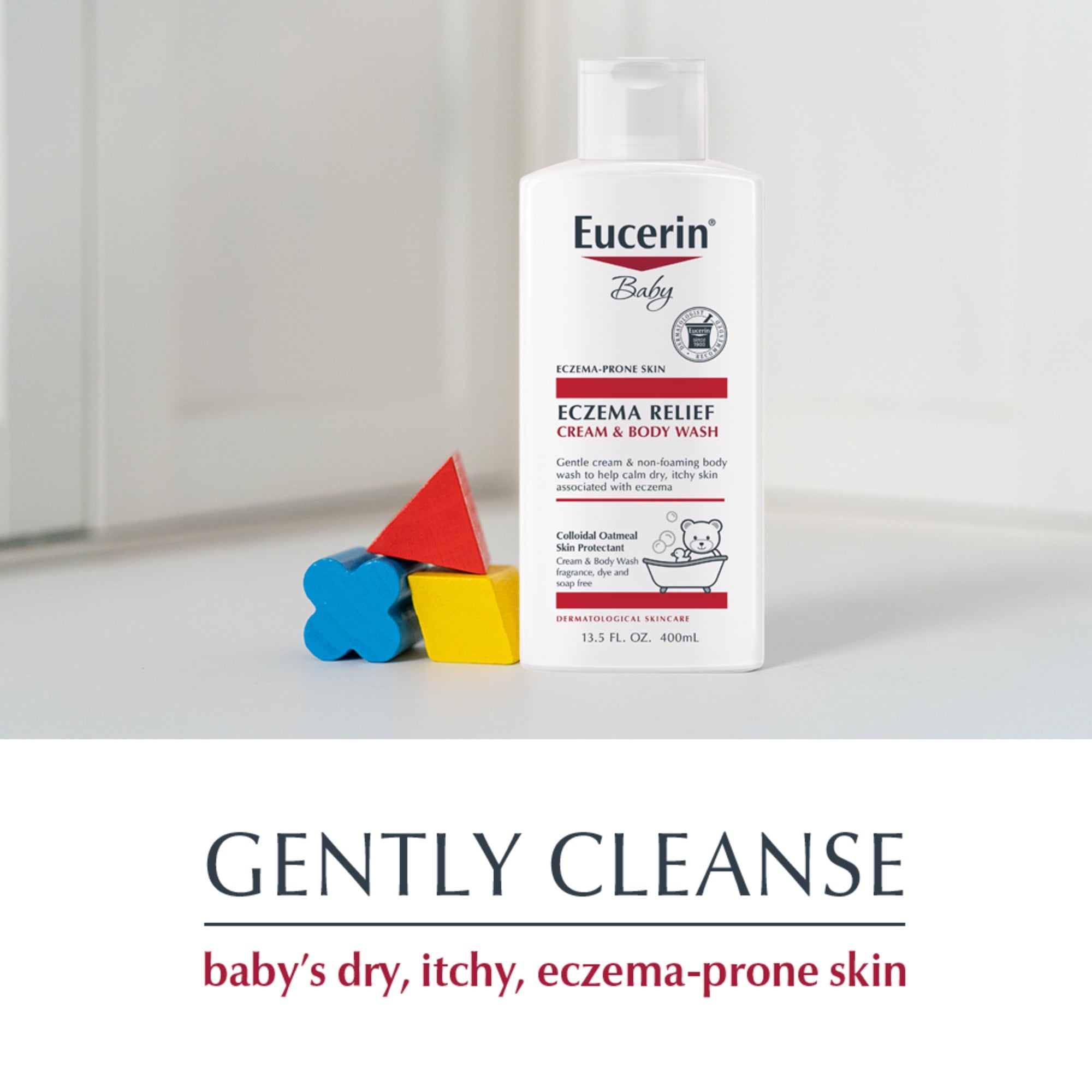 Eucerin Baby Eczema Relief, Fragrance Free, Cream Body Wash, 13.5 fl oz Bottle