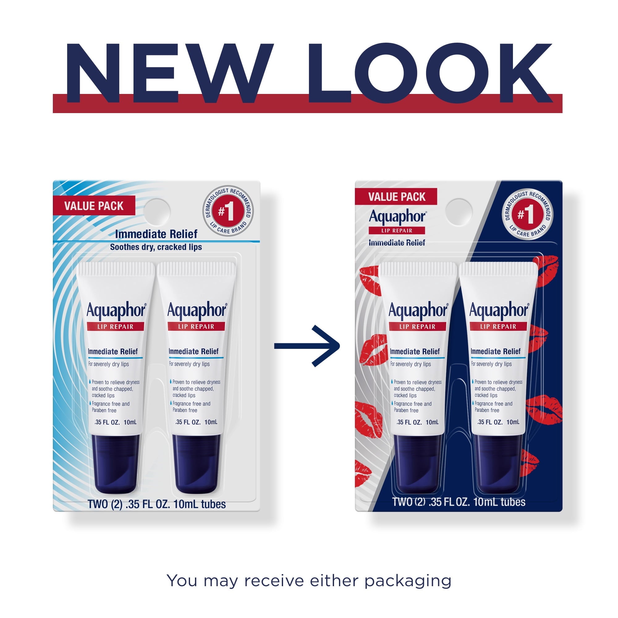 Aquaphor Lip Ointment, Lip Balm with Shea Butter, 0.35 fl oz, 2 Pack