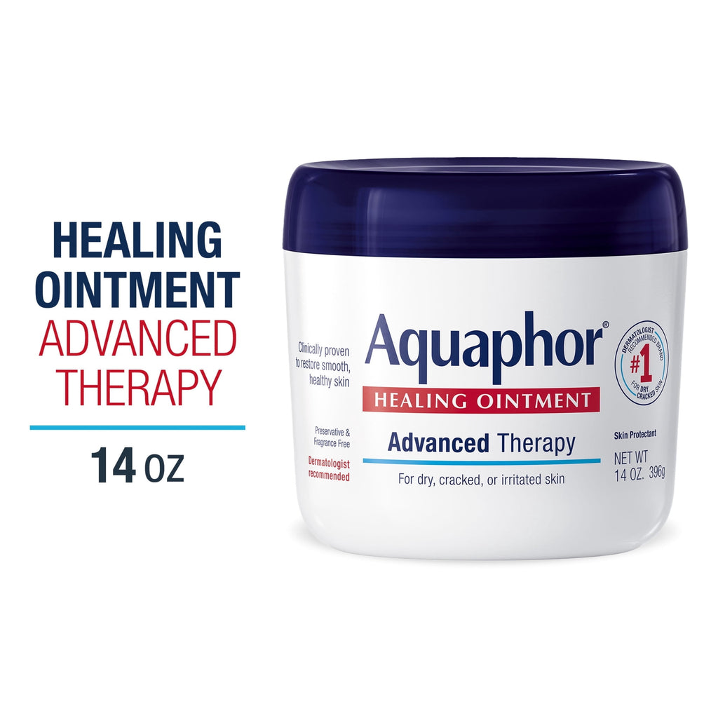 (3 pack) Aquaphor Healing Ointment Skin Protectant for Dry, Cracked, Irritated Skin, Fragrance Free, 14 oz