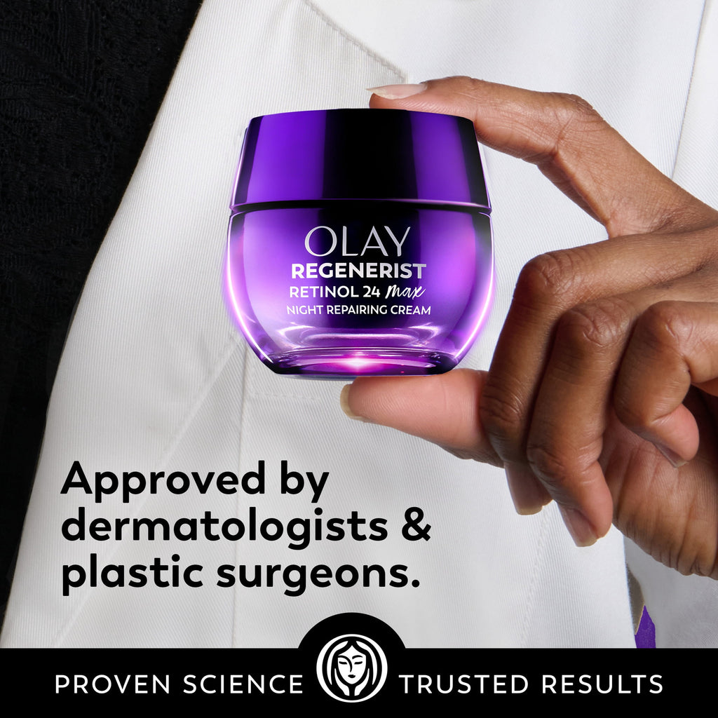 Olay Retinol 24 Max Night Moisturizing Cream with Triple Collagen Peptide, Fragrance-Free, 1.7 fl oz