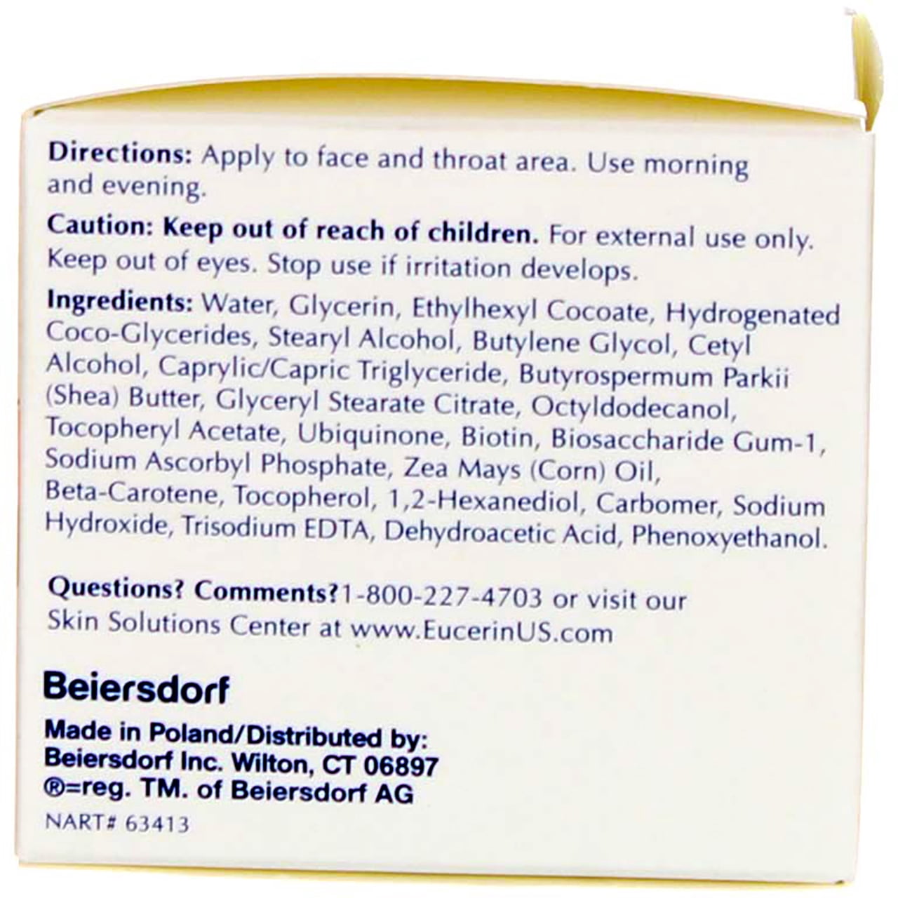Eucerin Q10 Anti-Wrinkle Face Creme, Unscented, 1.7 oz (3 Pack) (Bundle)