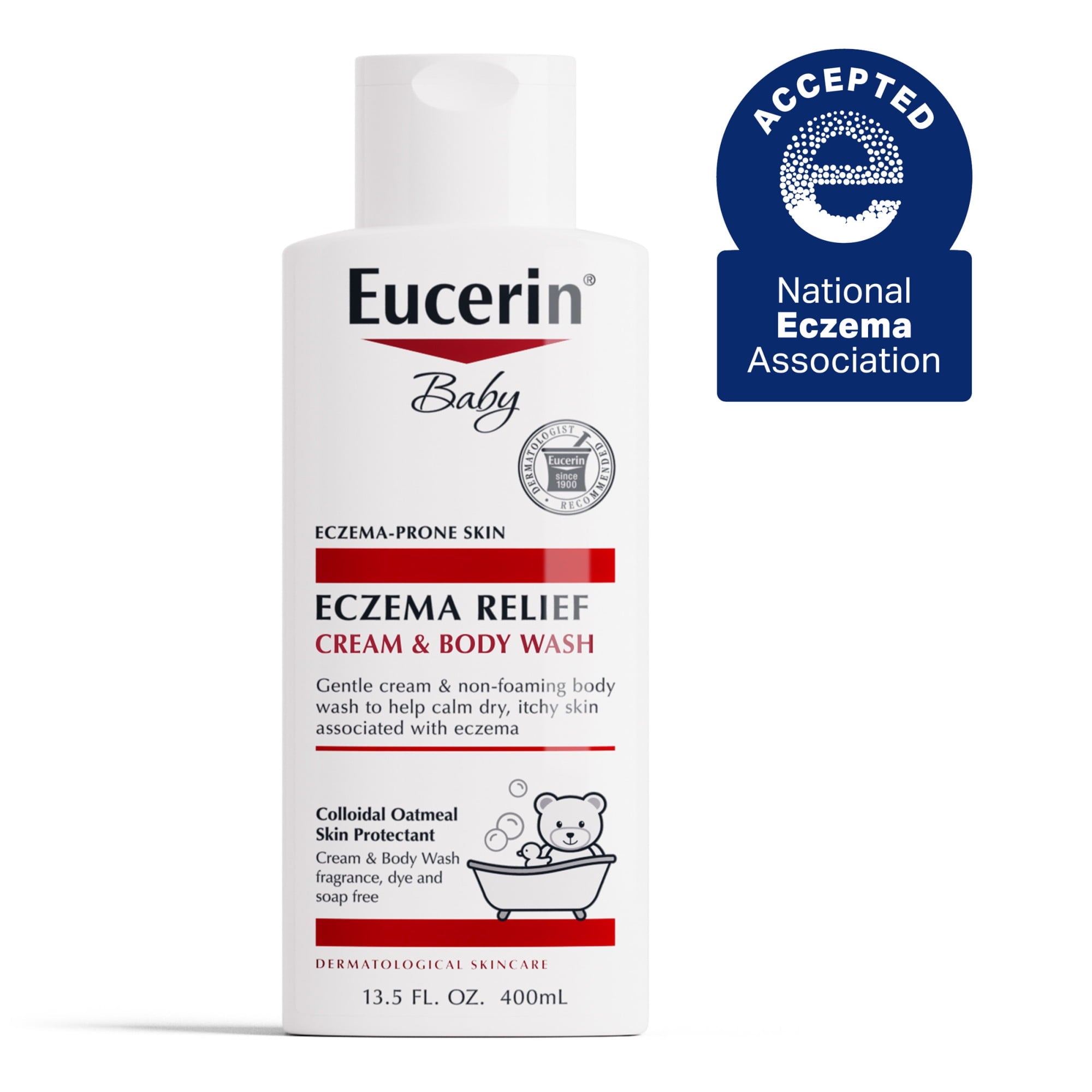 Eucerin Baby Eczema Relief, Fragrance Free, Cream Body Wash, 13.5 fl oz Bottle