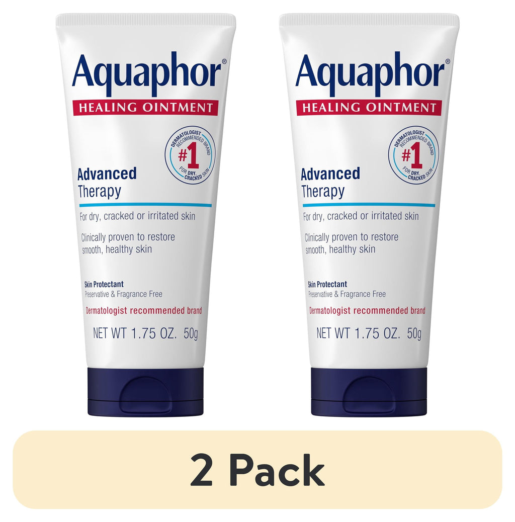 (2 pack) Aquaphor Healing Ointment Skin Protectant for Dry, Cracked, Irritated Skin, Travel Size, 1.75 oz