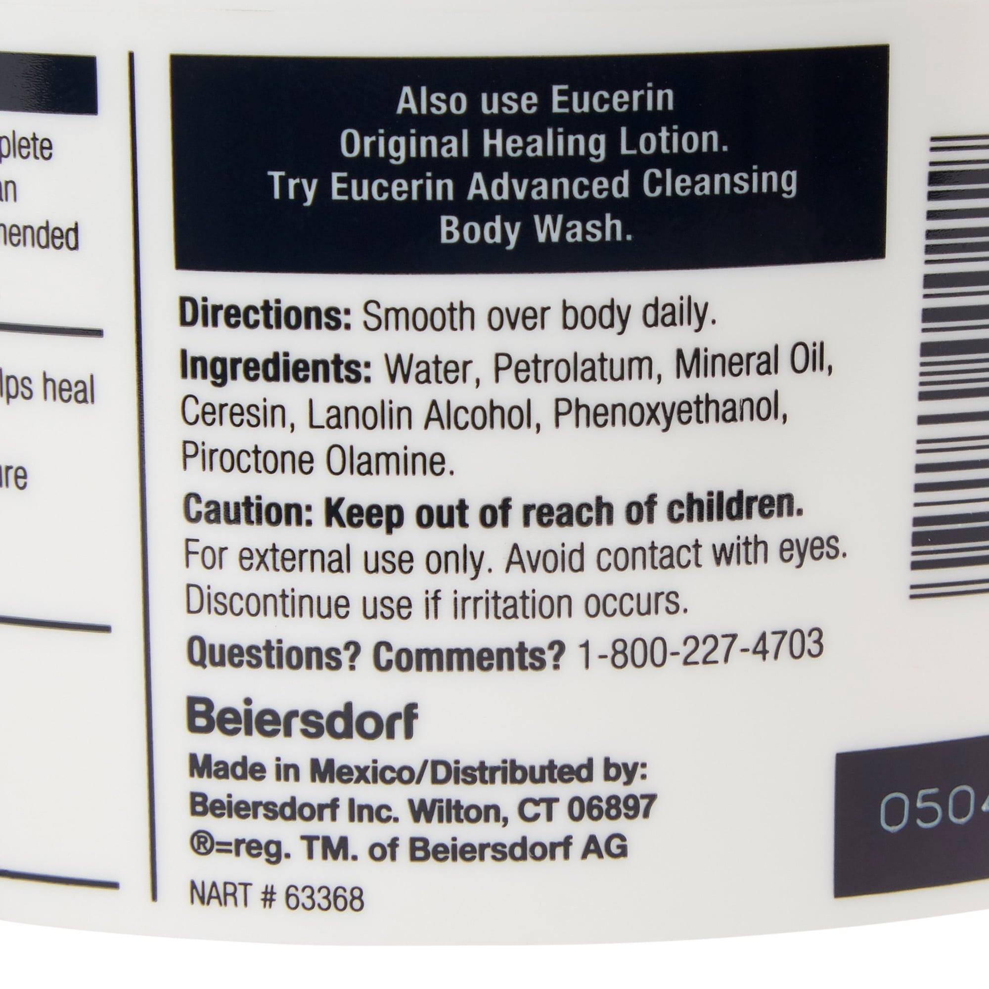 Eucerin Original Unscented Hand and Body Moisturizer Cream 16 oz. Jar 72140000021 1 Ct