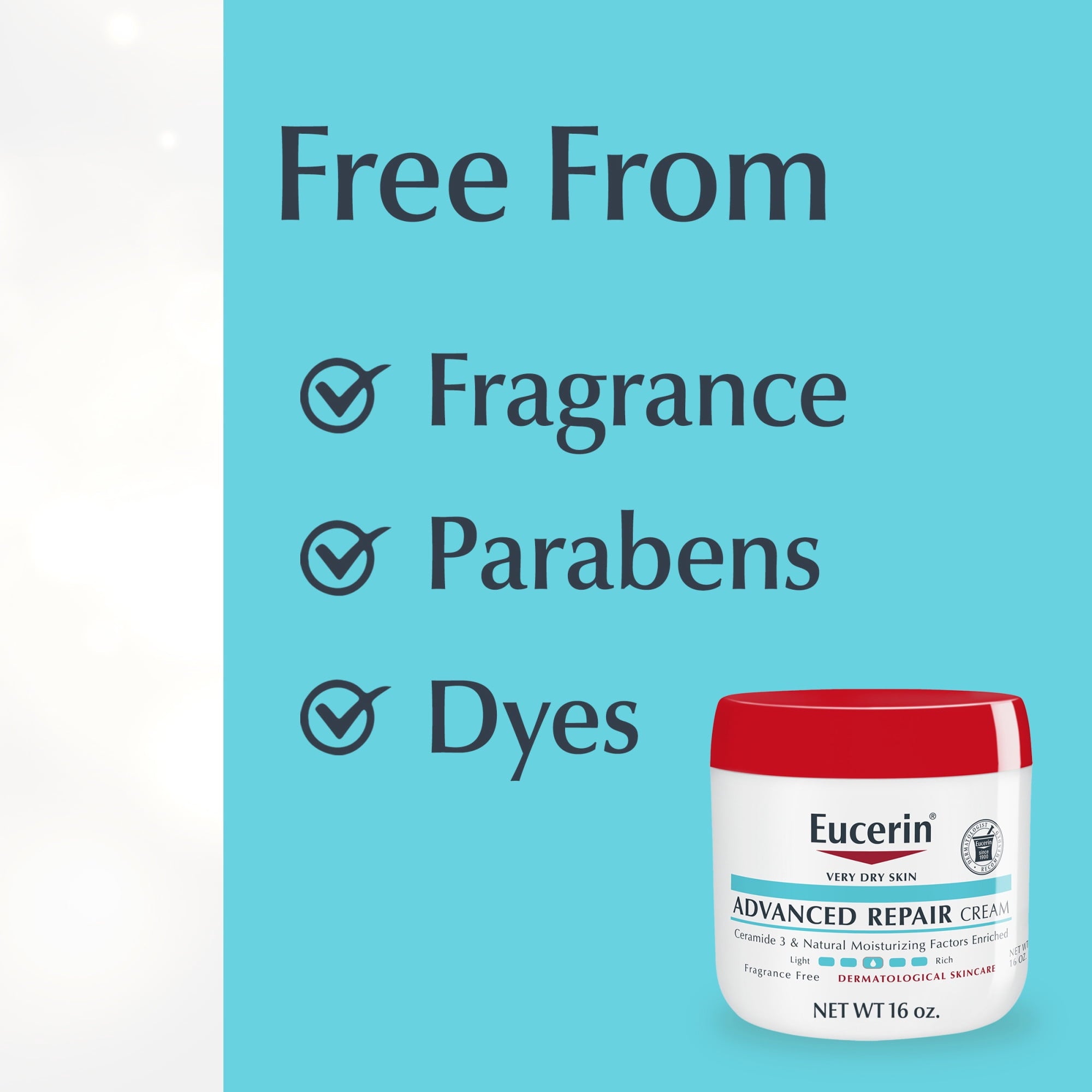 Eucerin Advanced Repair Body Cream for Dry Skin, 16 oz Jar