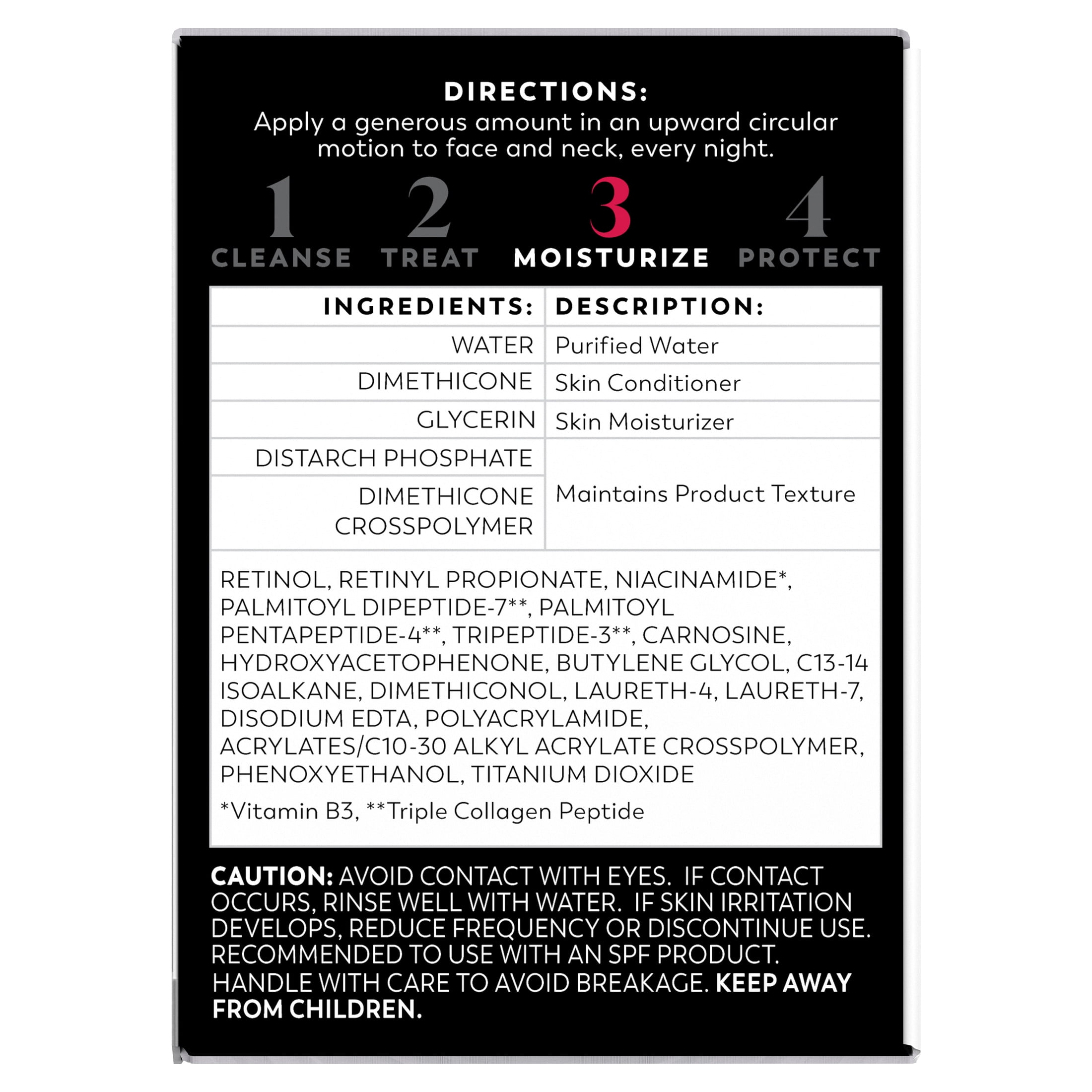 Olay Retinol 24 Max Night Moisturizing Cream with Triple Collagen Peptide, Fragrance-Free, 1.7 fl oz