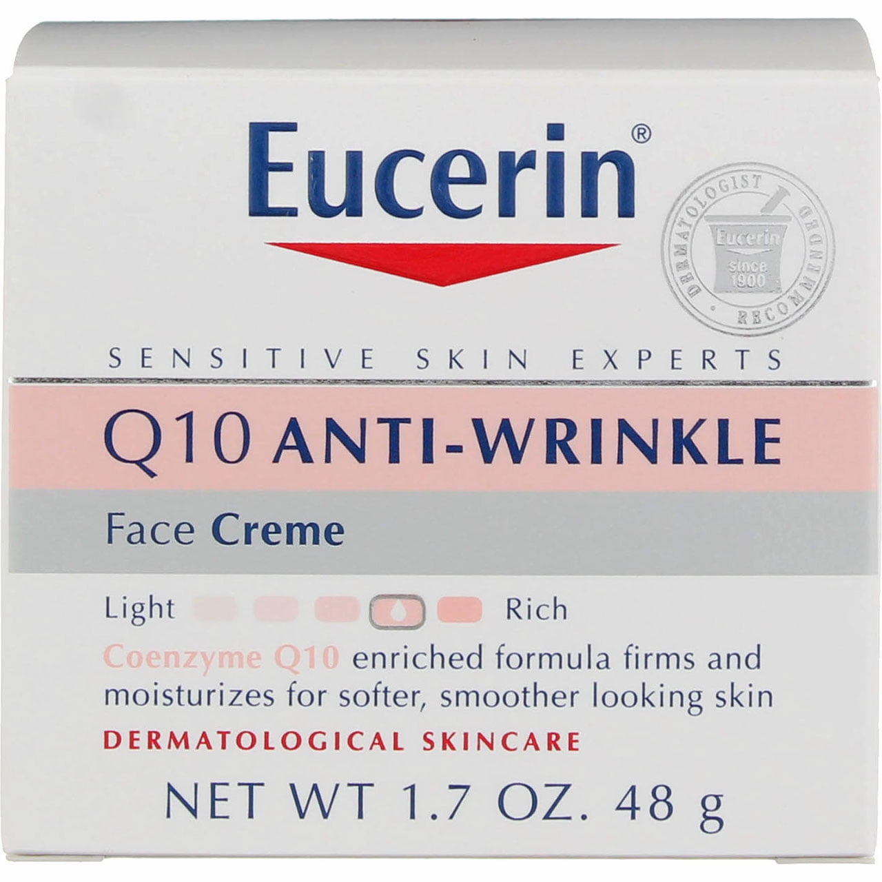 Eucerin Q10 Anti-Wrinkle Face Creme, Unscented, 1.7 oz (3 Pack) (Bundle)