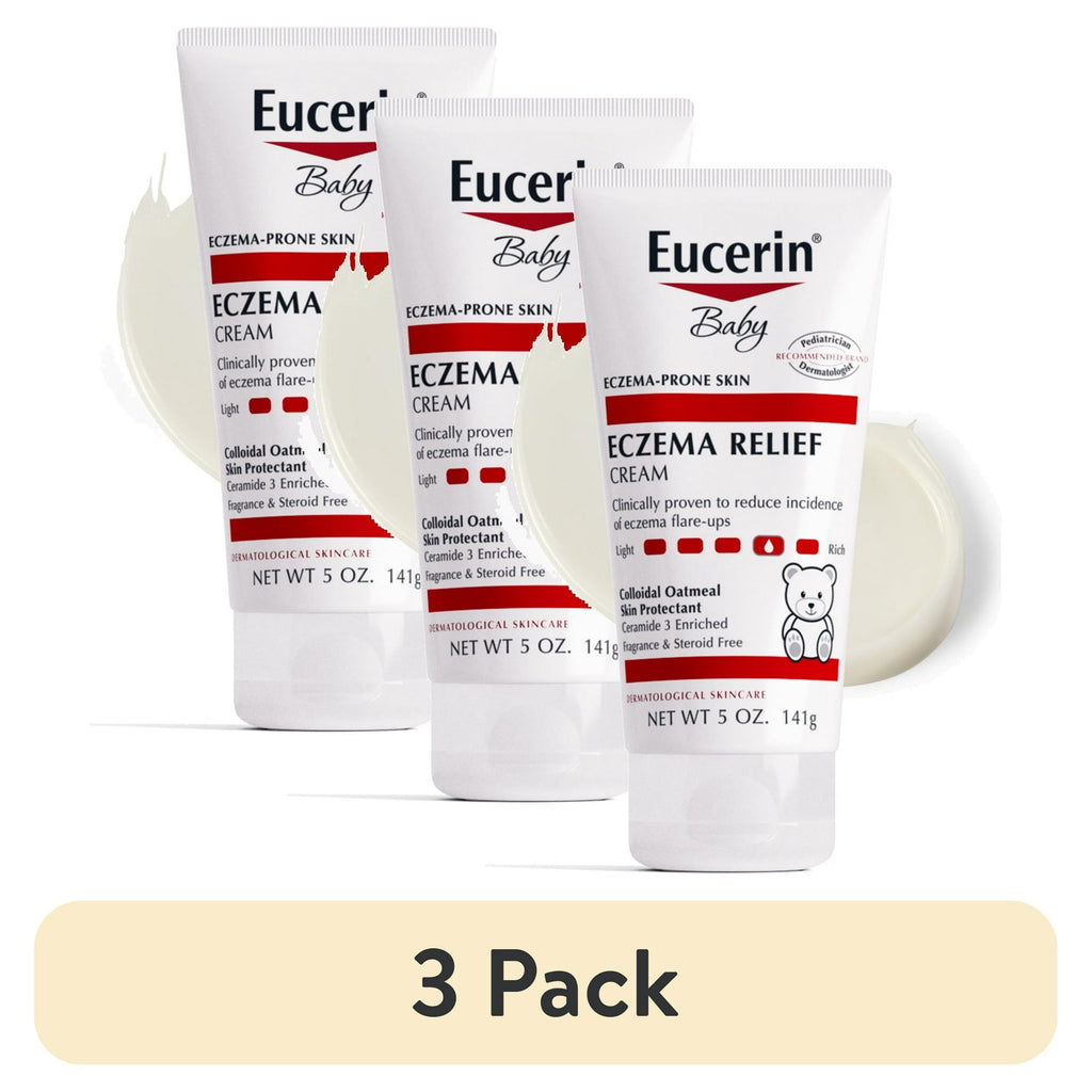 (3 pack) Eucerin Baby Eczema Relief Body Cream with Colloidal Oatmeal , 5 oz Tube