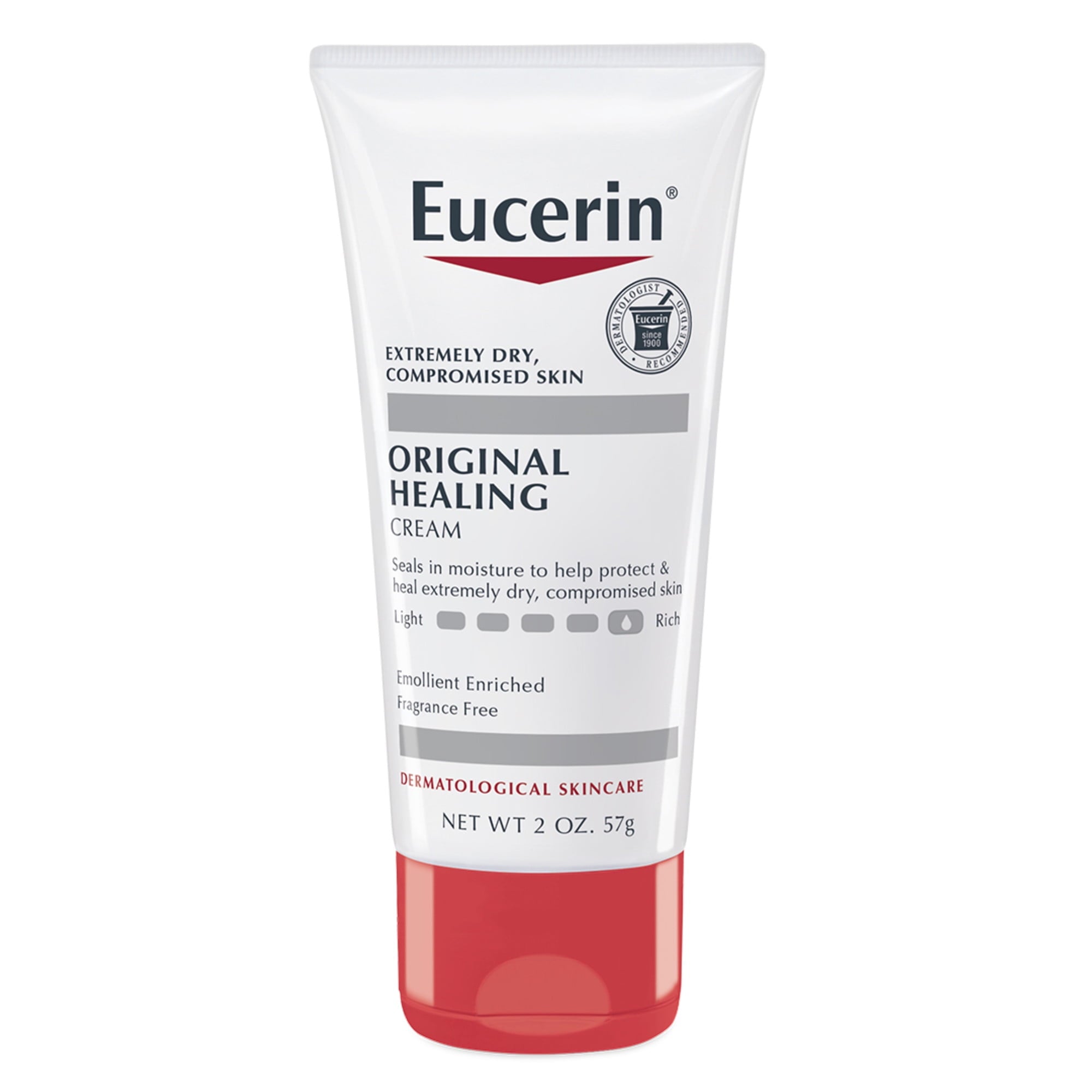 Eucerin Original Healing Body Cream for Extra Dry Skin, Emollient-Rich, Fragrance Free, 2 oz
