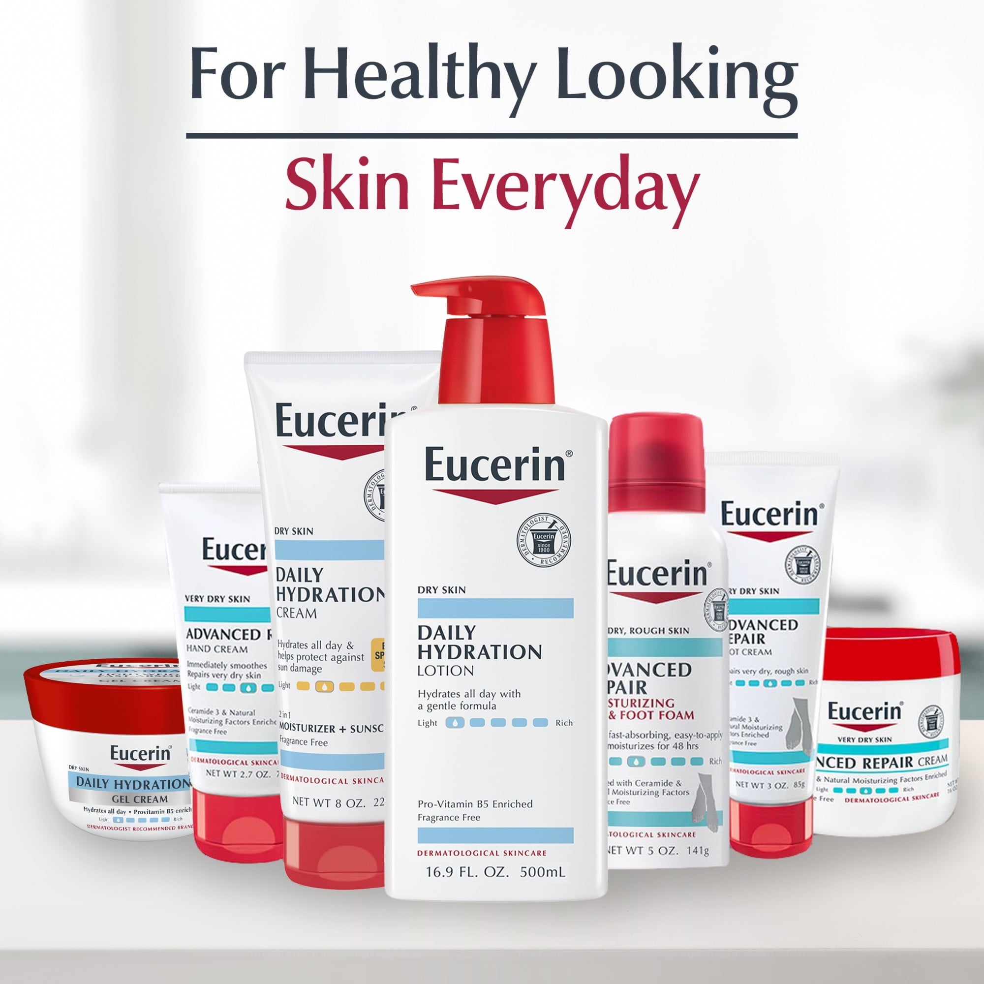 Eucerin Daily Hydration Body Lotion, Unscented Body Lotion, 16.9 fl oz Pump Bottle