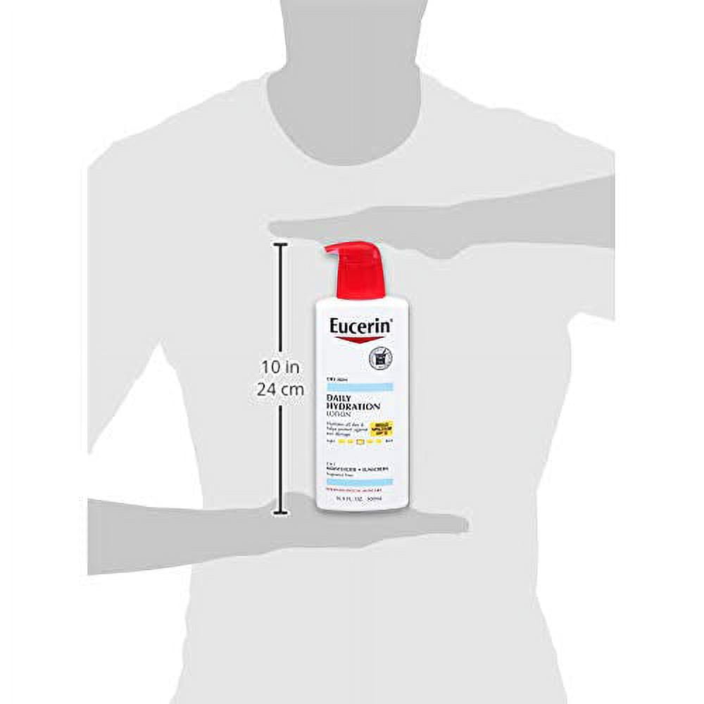 Eucerin Daily Hydration Lotion with SPF 15 - Broad Spectrum Body Lotion for Dry Skin - 16.9 fl. Oz. Pump Bottle (Pack of 3)
