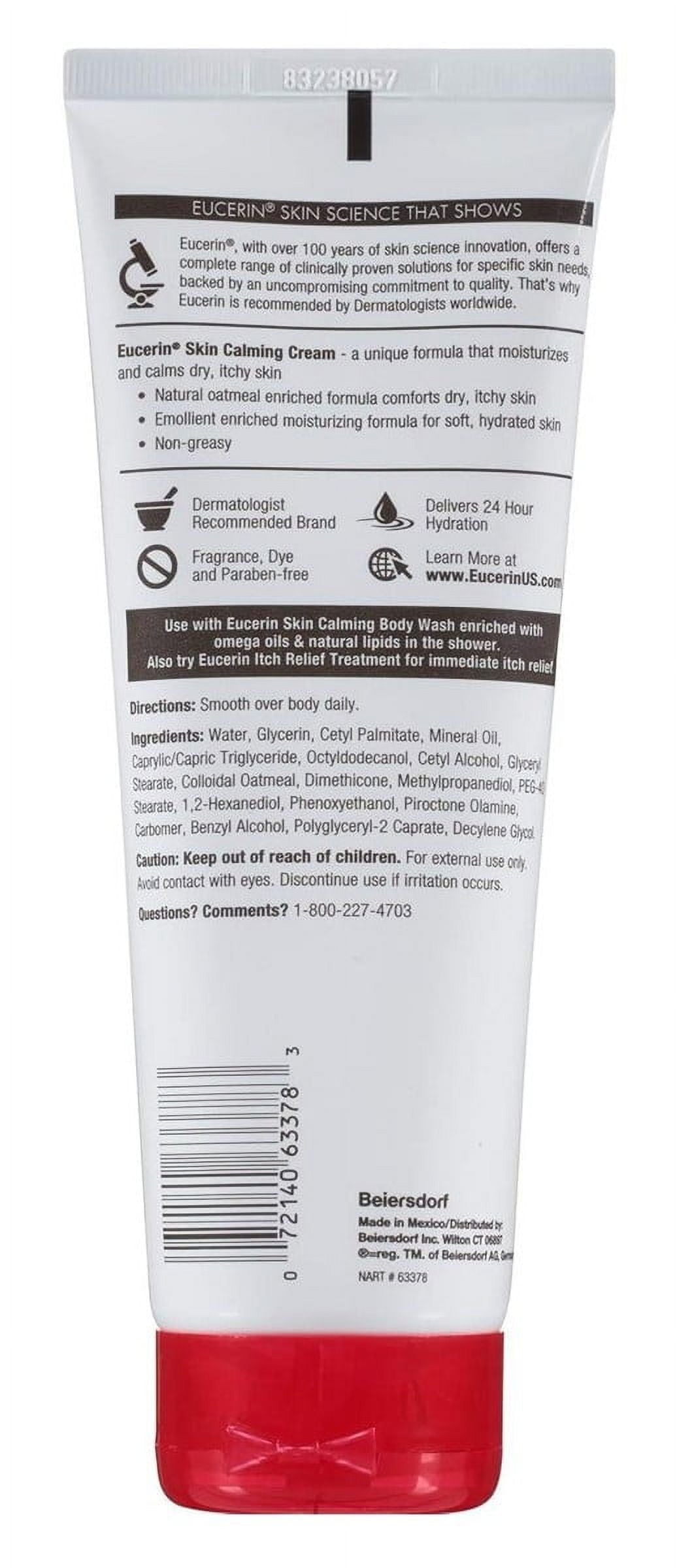 Eucerin Creme Skin Calming 8oz Tube (Fragrance-Free) (Pack of 3)