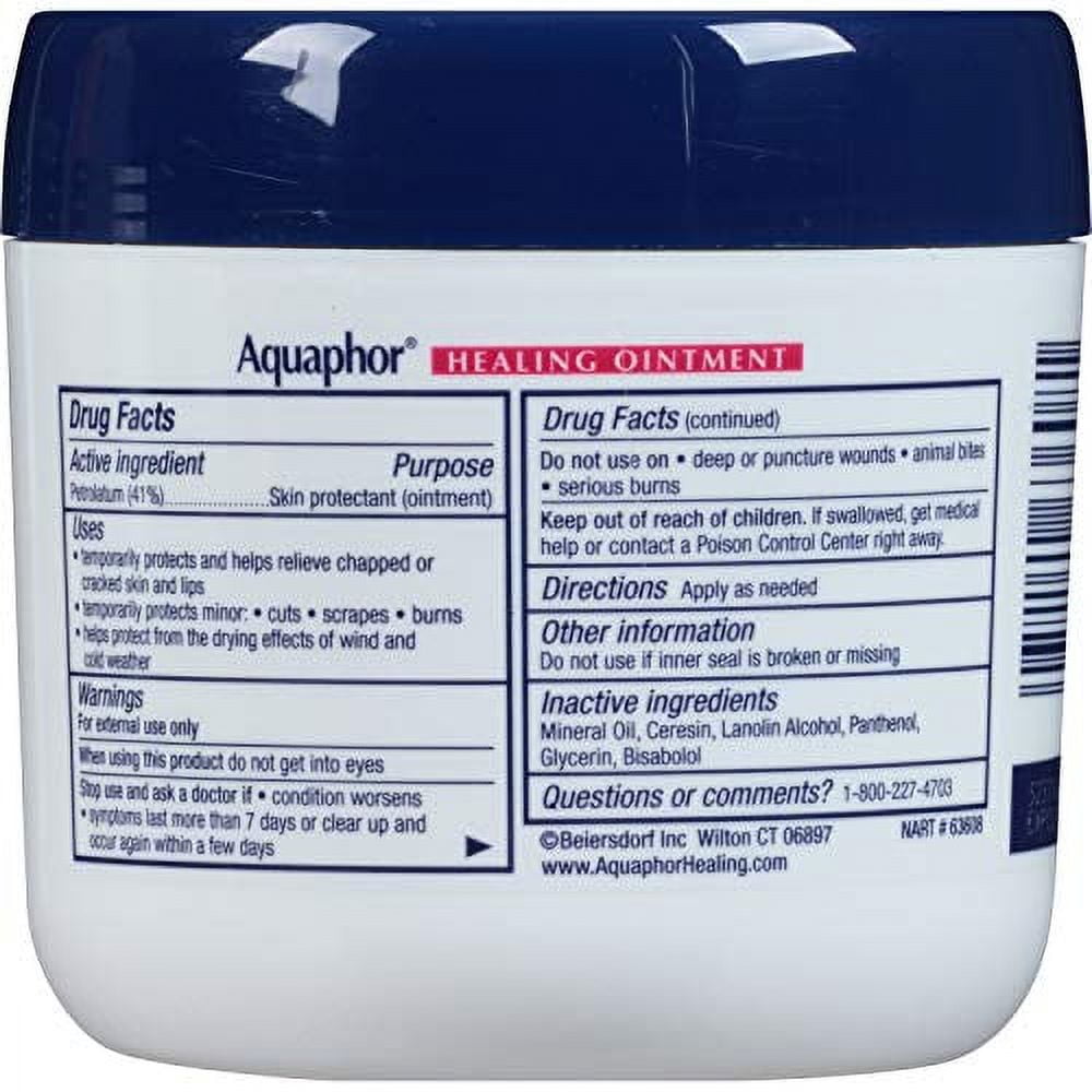 Aquaphor Healing Ointment Advanced Therapy Skin Protectant, Dry Skin Body Moisturizer, 14 Oz Jar