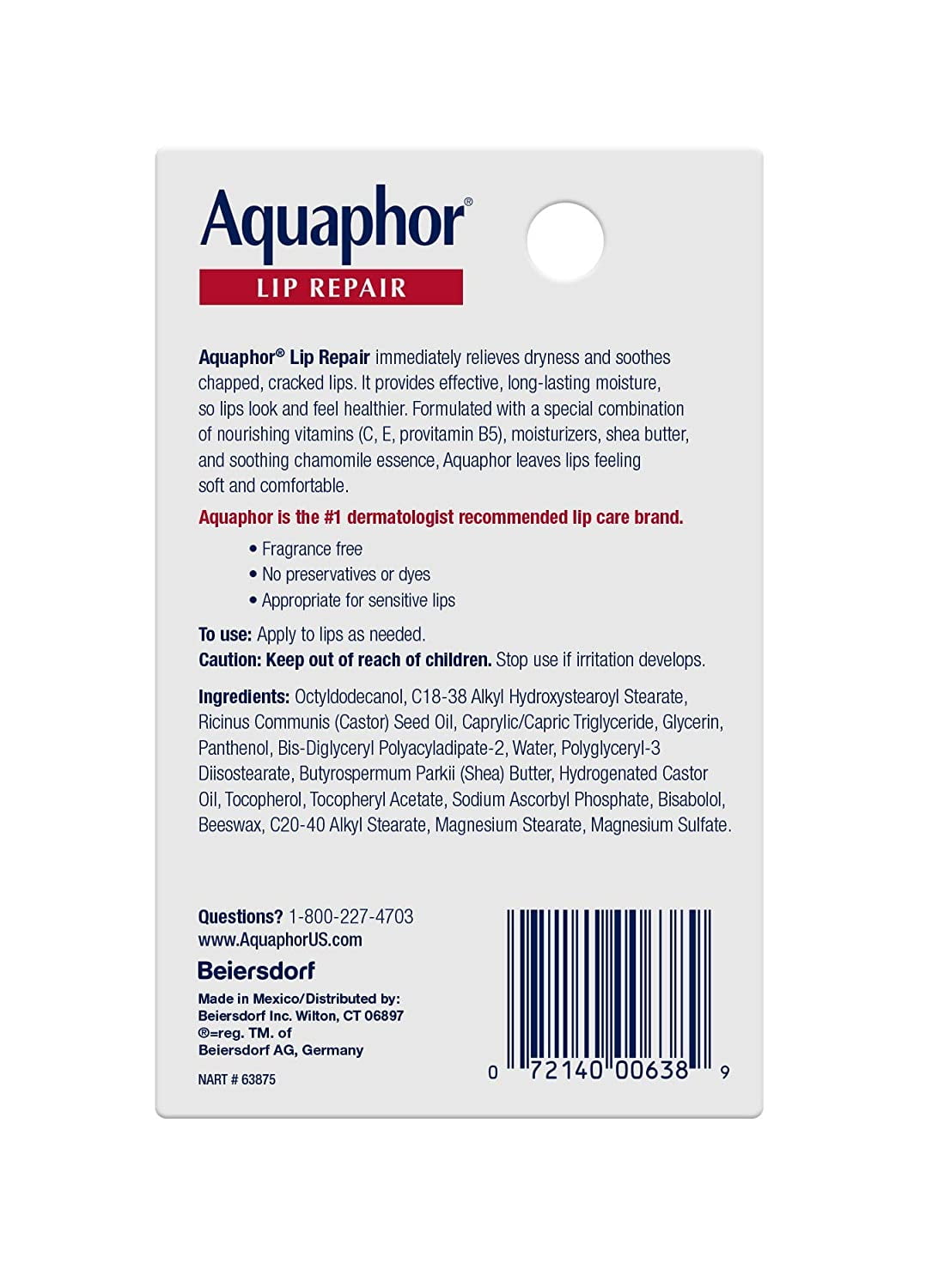 Aquaphor Lip Repair 0.35 oz (Pack of 4)