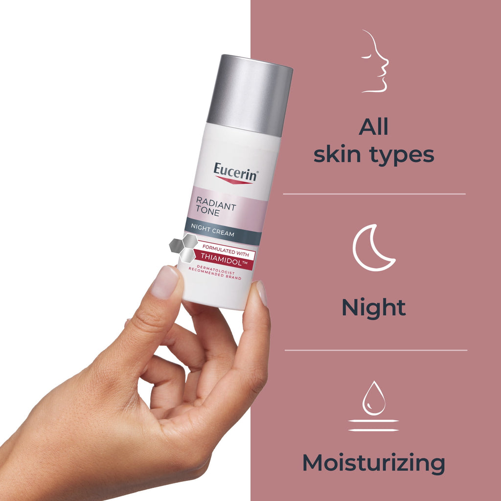 Eucerin Radiant Tone Night Cream, Dark Spot Corrector with Thiamidol, 1.7 oz