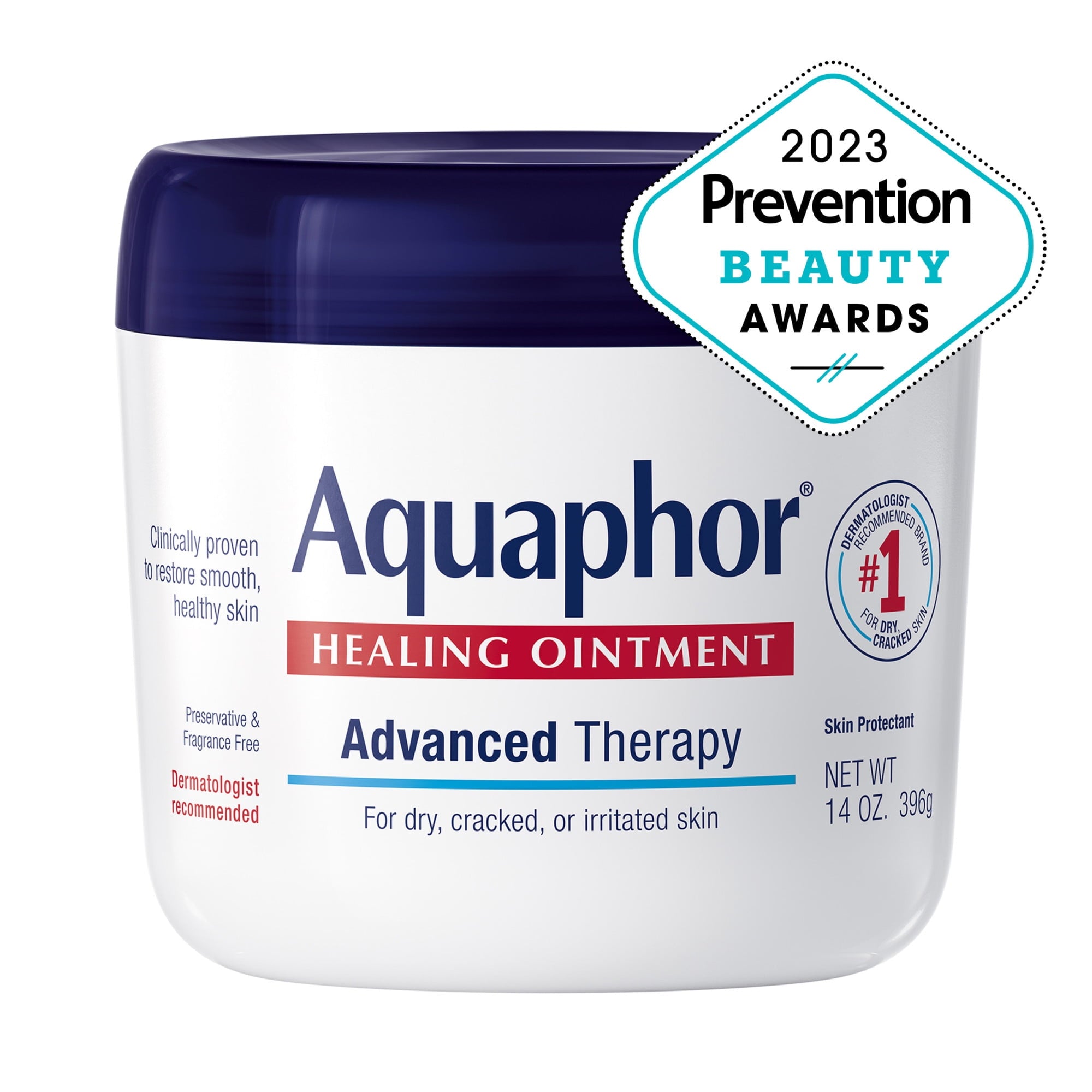 (3 pack) Aquaphor Healing Ointment Skin Protectant for Dry, Cracked, Irritated Skin, Fragrance Free, 14 oz