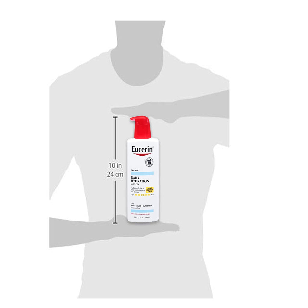 Eucerin Daily Hydration Moisturizer & Sunscreen Lotion SPF 15 16.9 oz (Pack of 2)