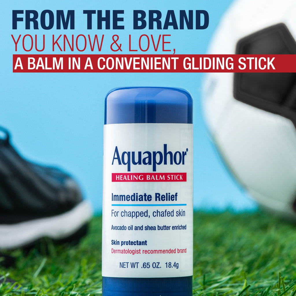 (3 pack) Aquaphor Healing Balm Stick for Chapped, Chafed Skin with Avocado Oil and Shea Butter, 0.65 oz