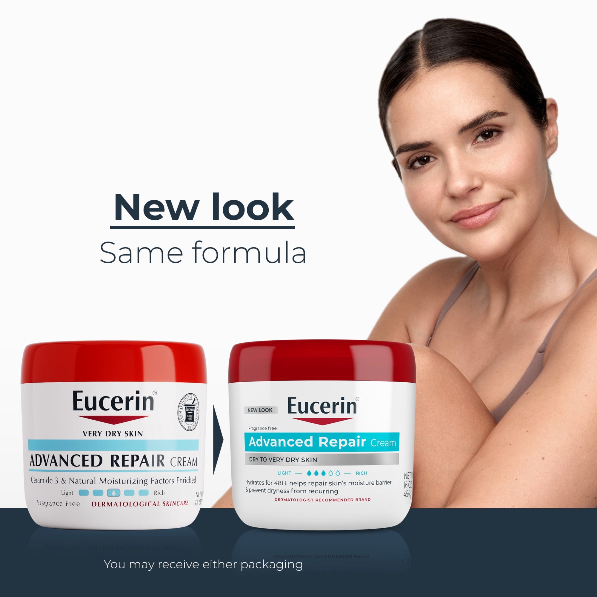Eucerin Advanced Repair Body Cream for Dry Skin, 16 oz Jar