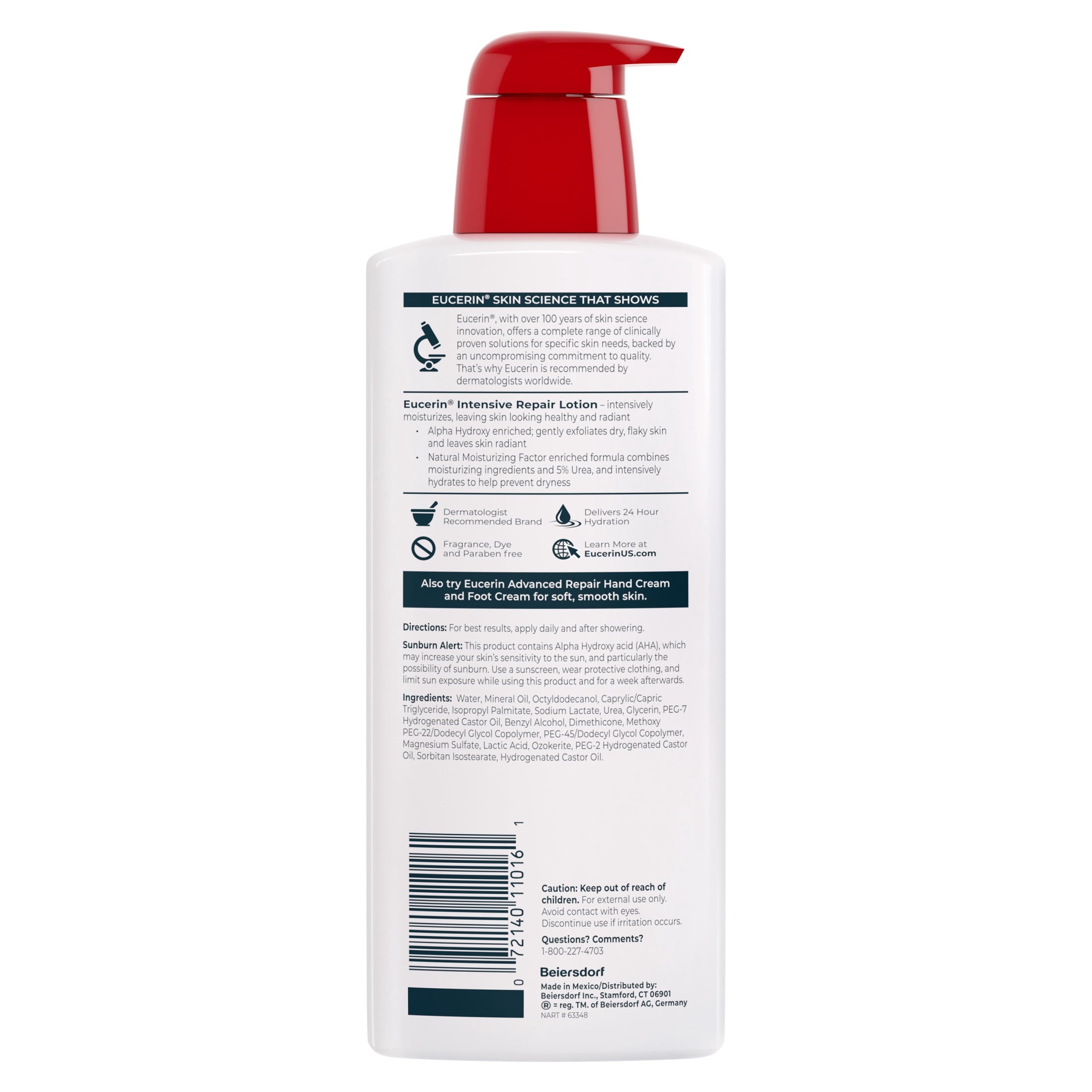 Eucerin Intensive Repair Body Lotion for Dry, Flaky Skin, 16.9 fl oz Pump Bottle