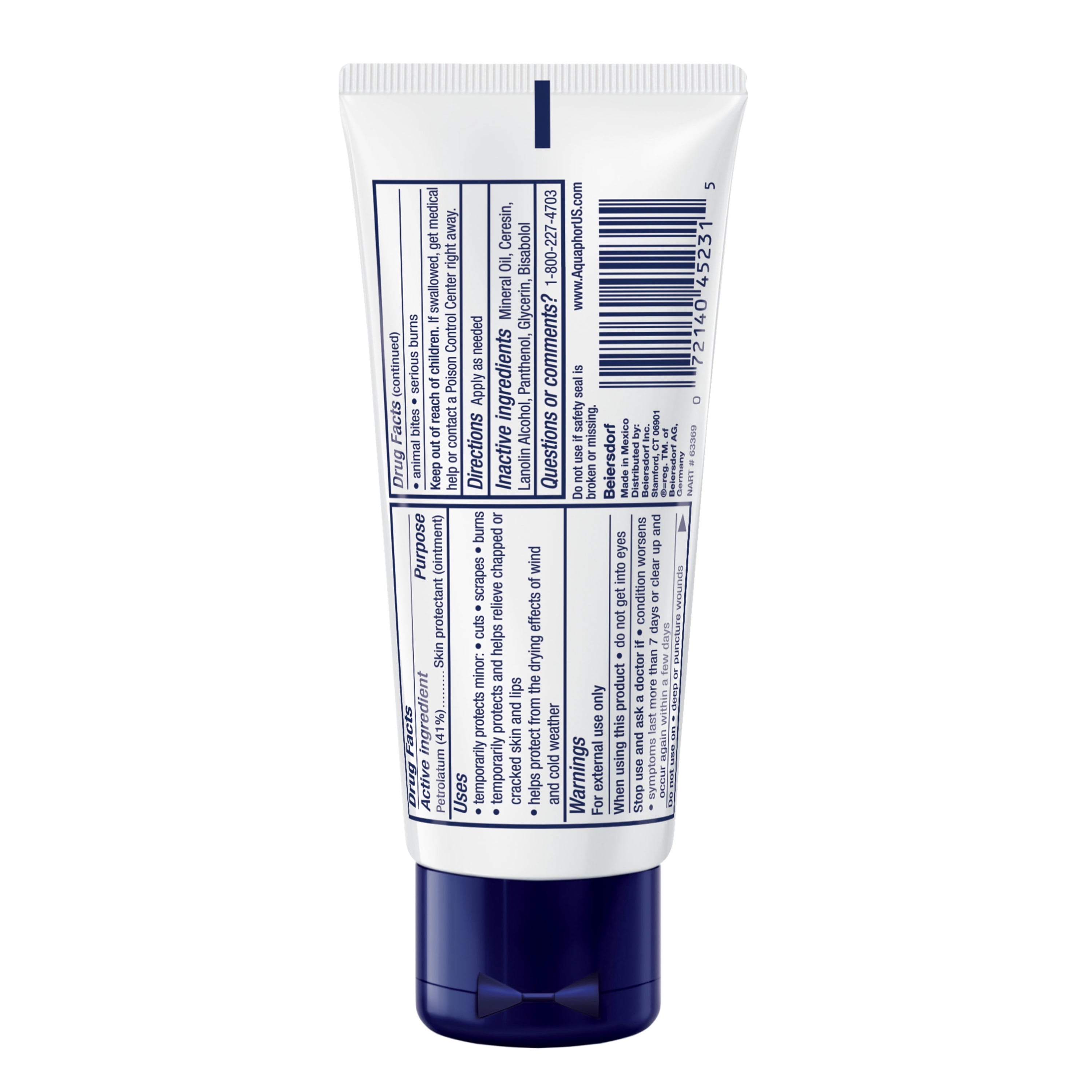 Aquaphor Healing Ointment Skin Protectant For Dry and Cracked Skin, 1.75 oz. Tube