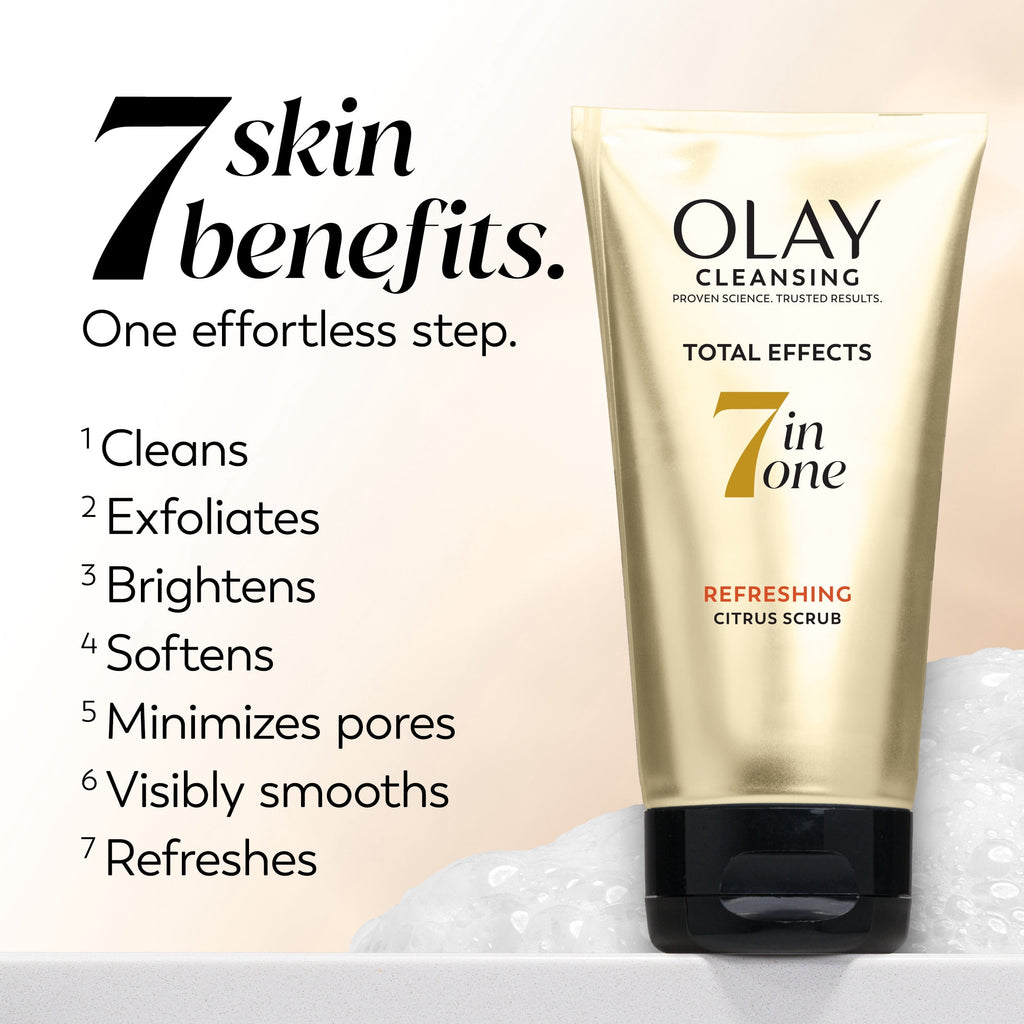 Olay Total Effects Refreshing Citrus Scrub Face Cleanser, 5.0 fl oz