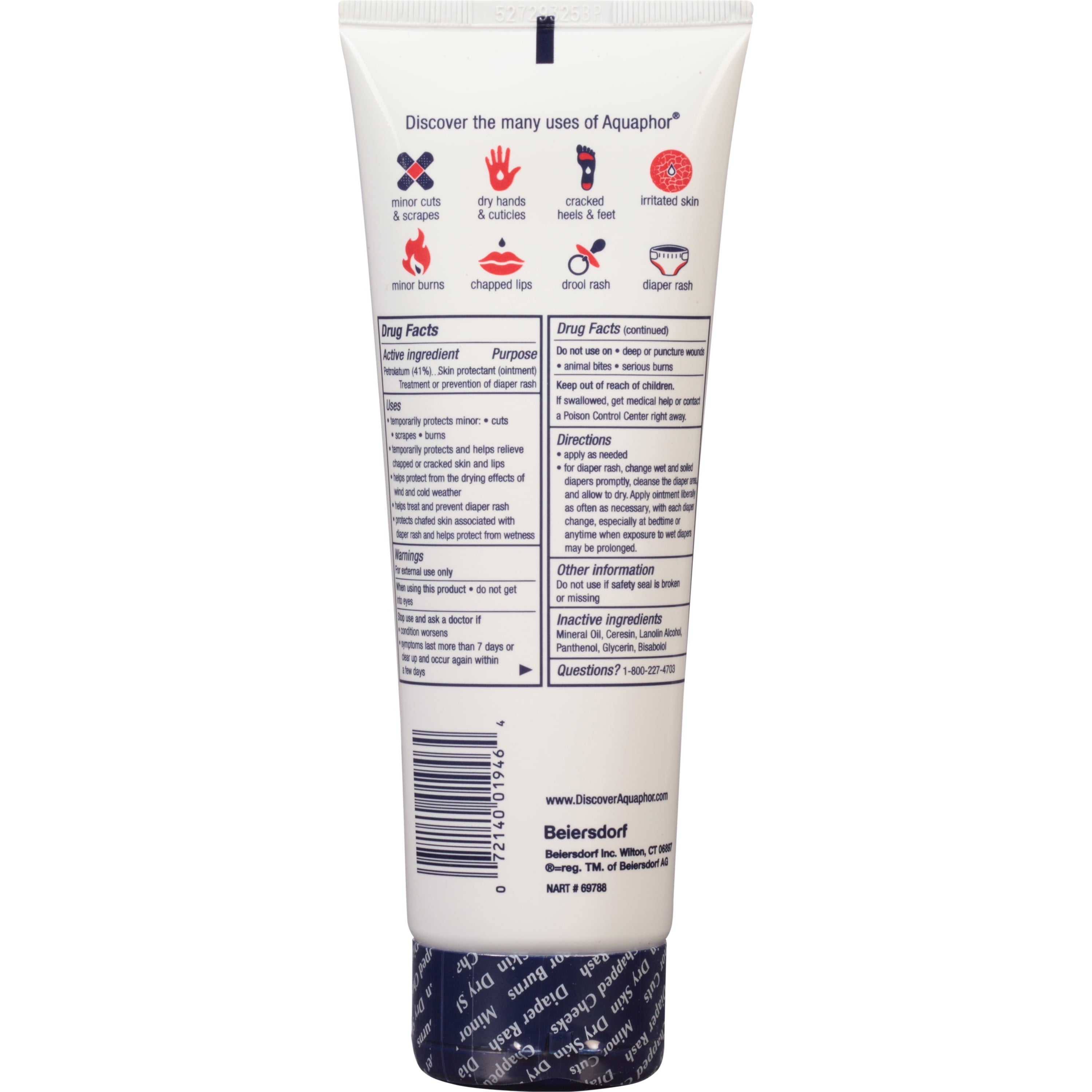 Aquaphor Baby Healing Ointment Advanced Therapy Skin Protectant for Dry Irritated Skin 7 oz (Pack of 2)