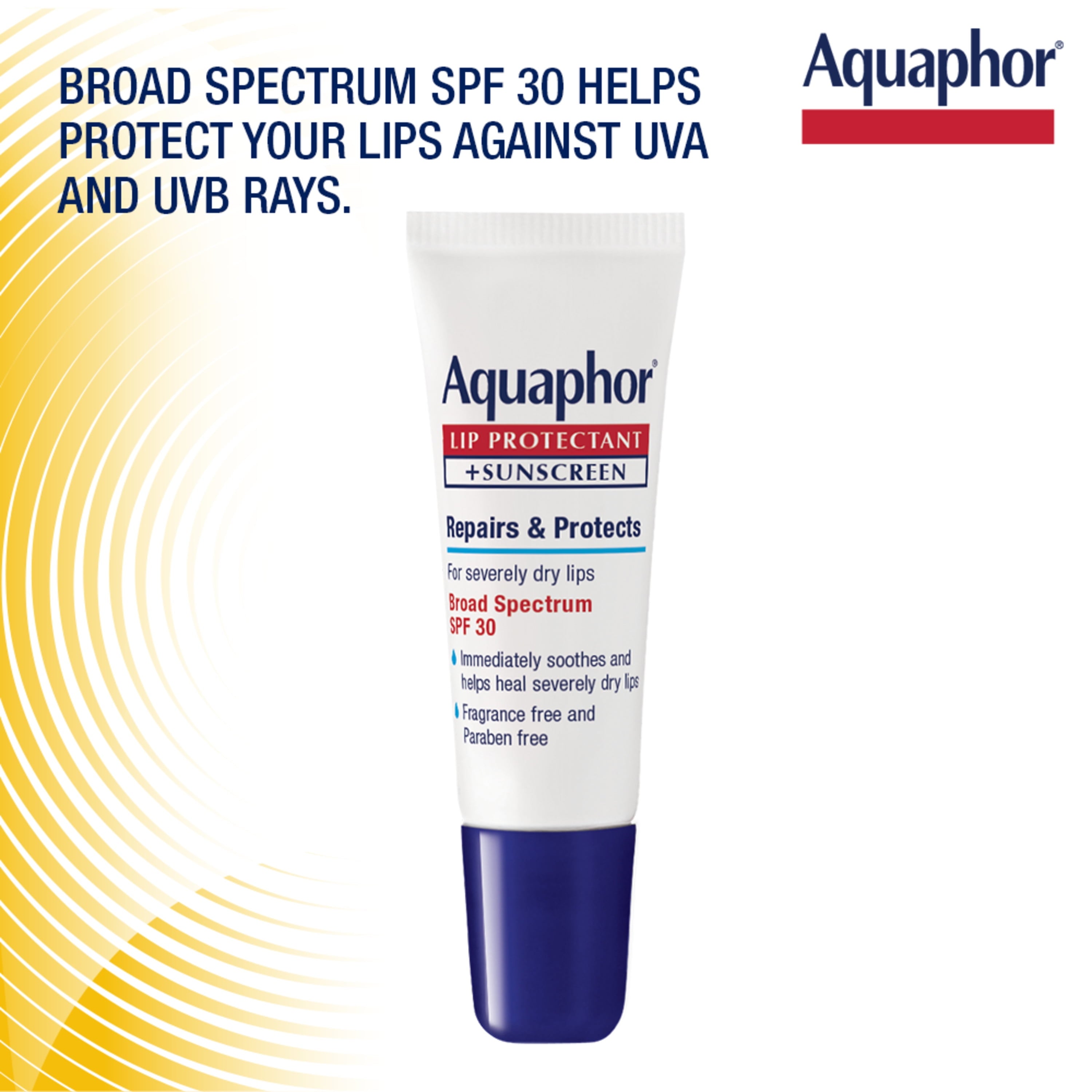 Aquaphor Lip Repair & Protect SPF 30 Dual Pack, 2 - 0.35 Ounce Tubes