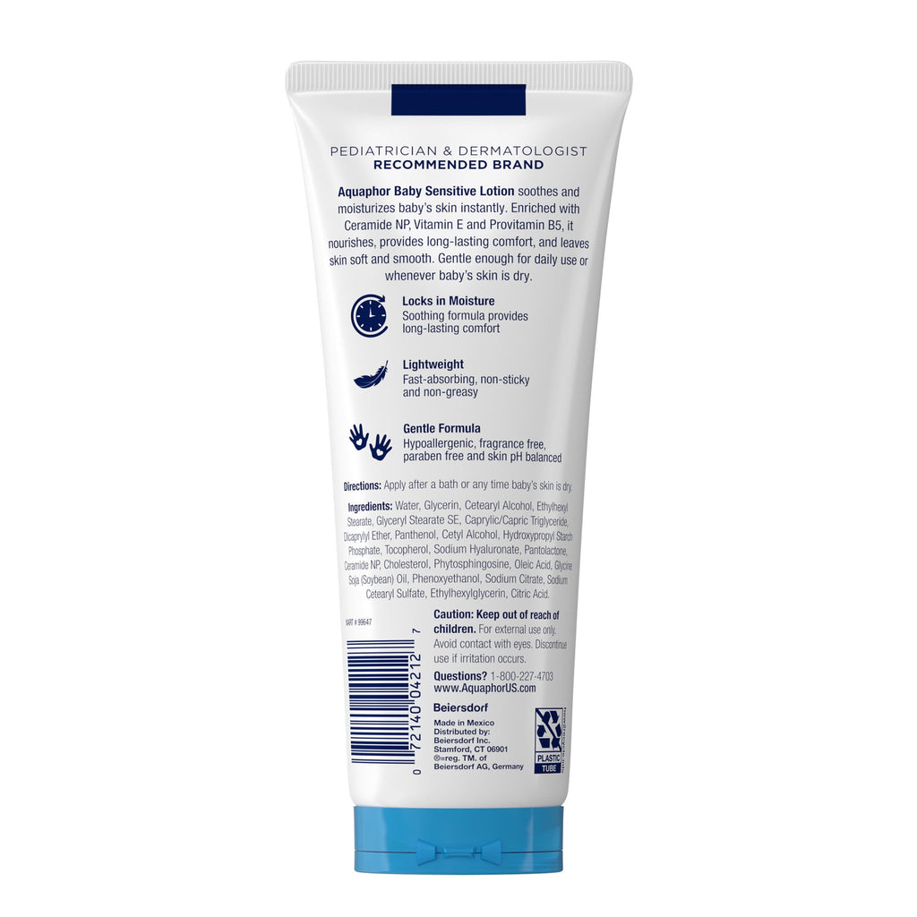 Aquaphor Baby Sensitive Lotion, Baby Lotion, 8 fl oz