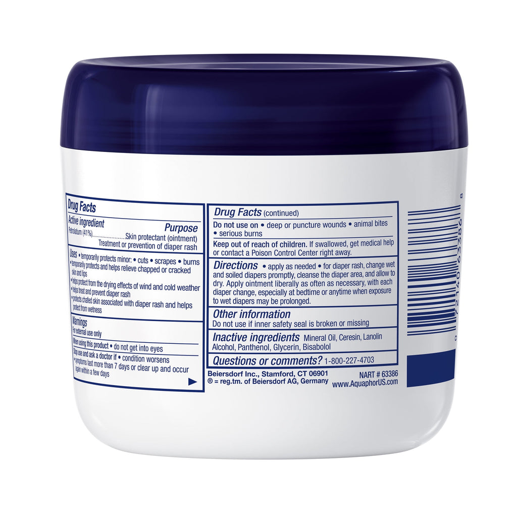 Aquaphor Baby Healing Ointment Advanced Therapy Skin Protectant, Dry Skin and Diaper Rash Ointment, 14 oz Jar