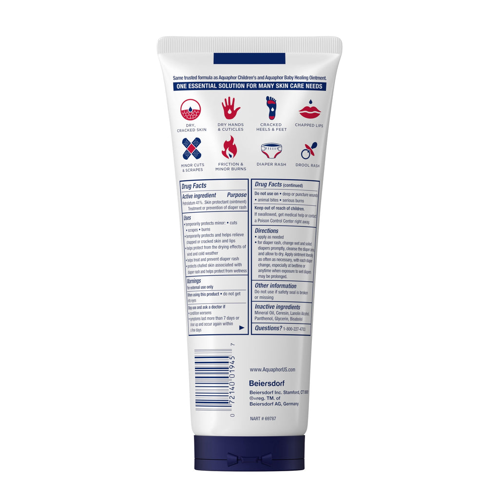(2 pack) Aquaphor Healing Ointment Skin Protectant for Dry, Cracked, Irritated Skin, Fragrance Free, 7 oz