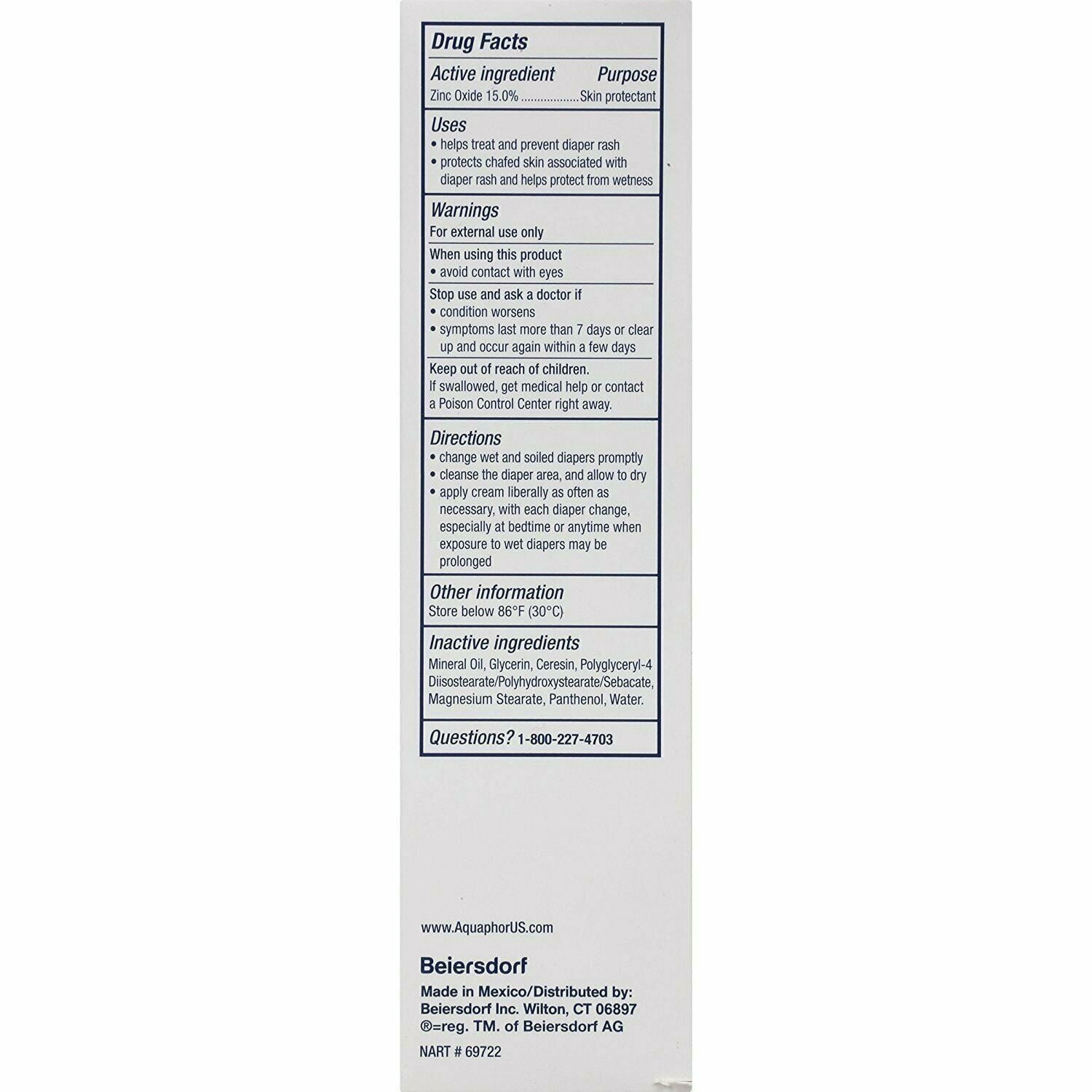 Aquaphor Baby Healing Diaper Rash Cream Skin Protectant, 3.5oz, 6-Pack