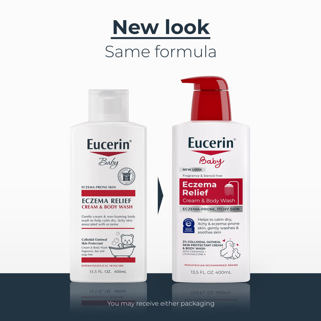 Eucerin Baby Eczema Relief, Fragrance Free, Cream Body Wash, 13.5 fl oz Bottle