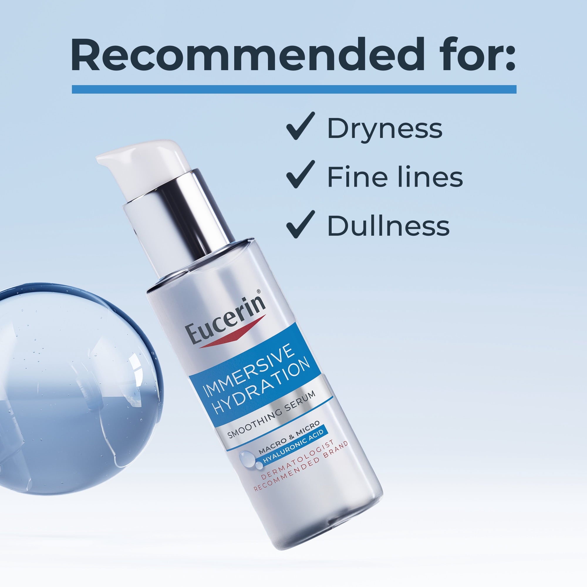 Eucerin Immersive Hydration Smoothing Face Serum with Hyaluronic Acid, 1 fl oz