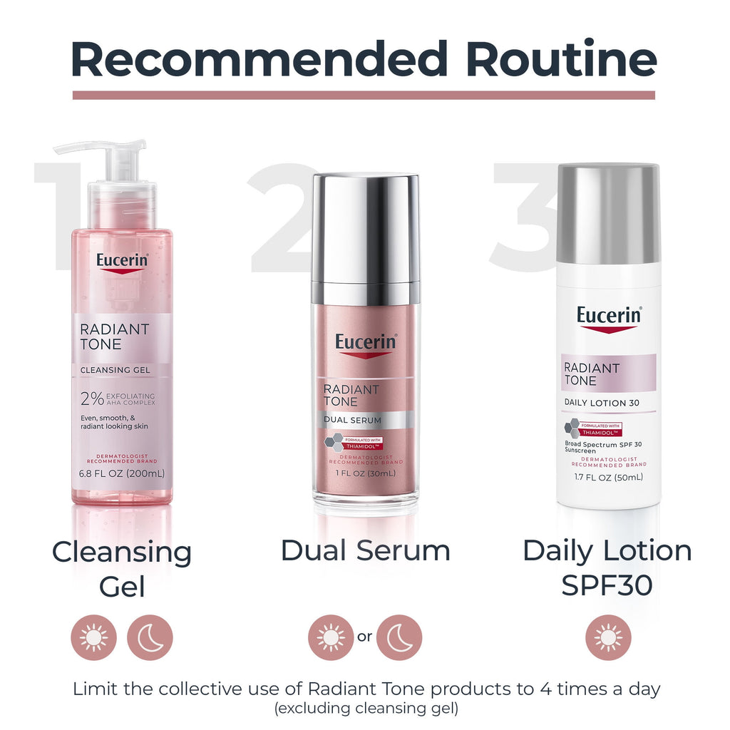 Eucerin Radiant Tone Face Cleanser Gel with 2% Exfoliating AHA Complex, 6.8 fl oz