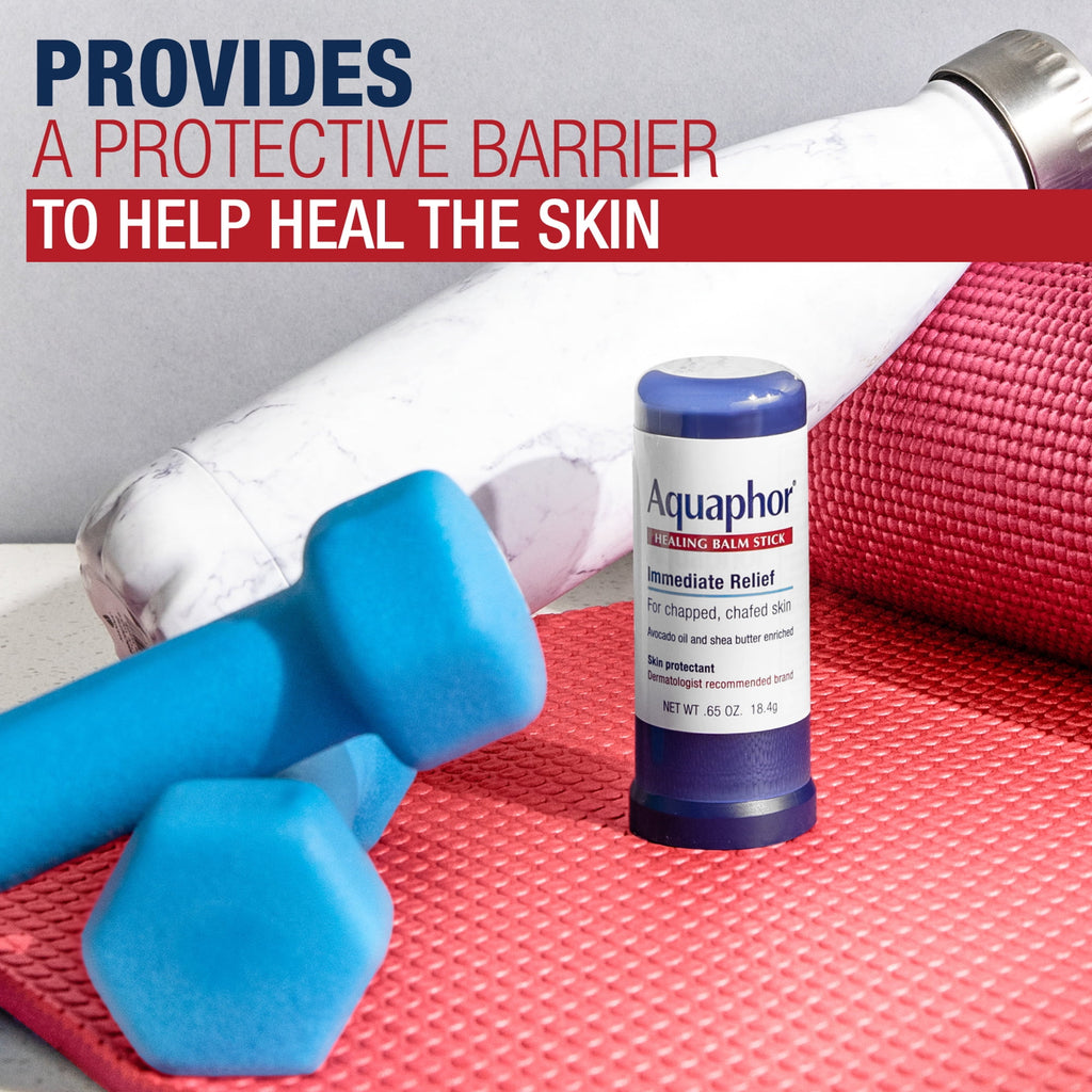 Aquaphor Healing Balm Stick for Chapped, Chafed Skin with Avocado Oil and Shea Butter, 0.65 oz