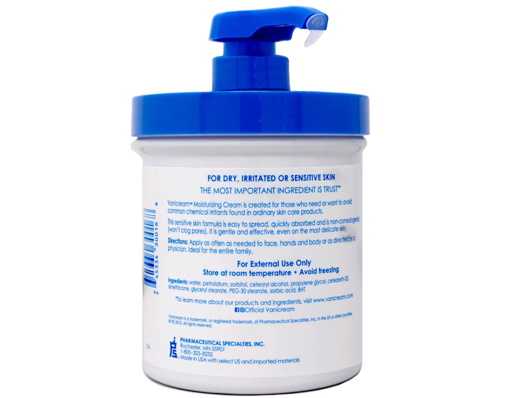 Vanicream Moisturizing Skin Cream for Sensitive Skin with Pump Dispenser - 16 fl oz (1 lb)