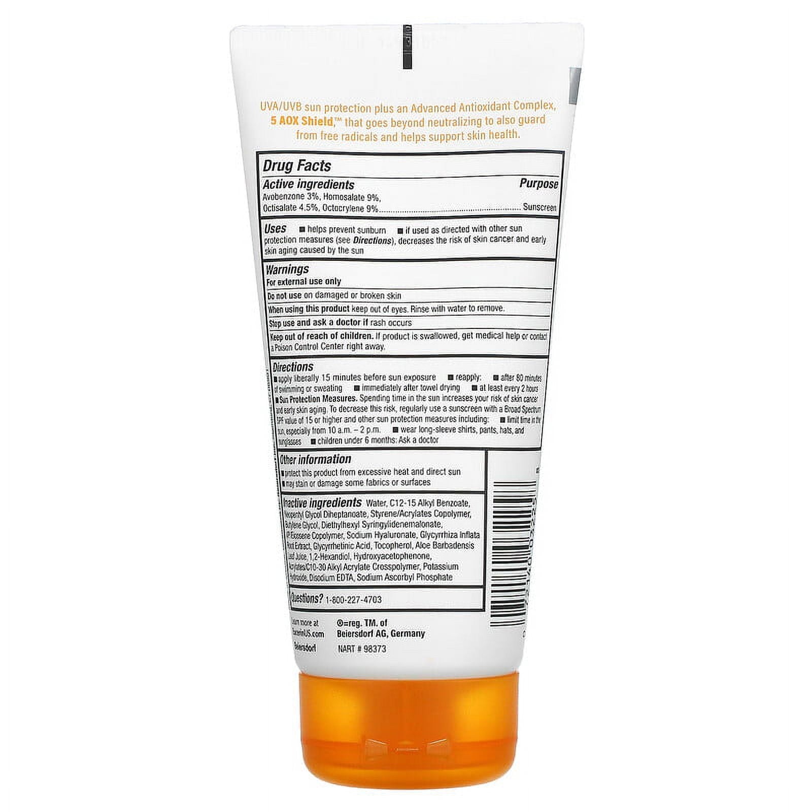 Eucerin, Advanced Hydration, Lightweight Sunscreen Lotion, SPF 50, Fragrance Free, 5 fl oz (150 ml)
