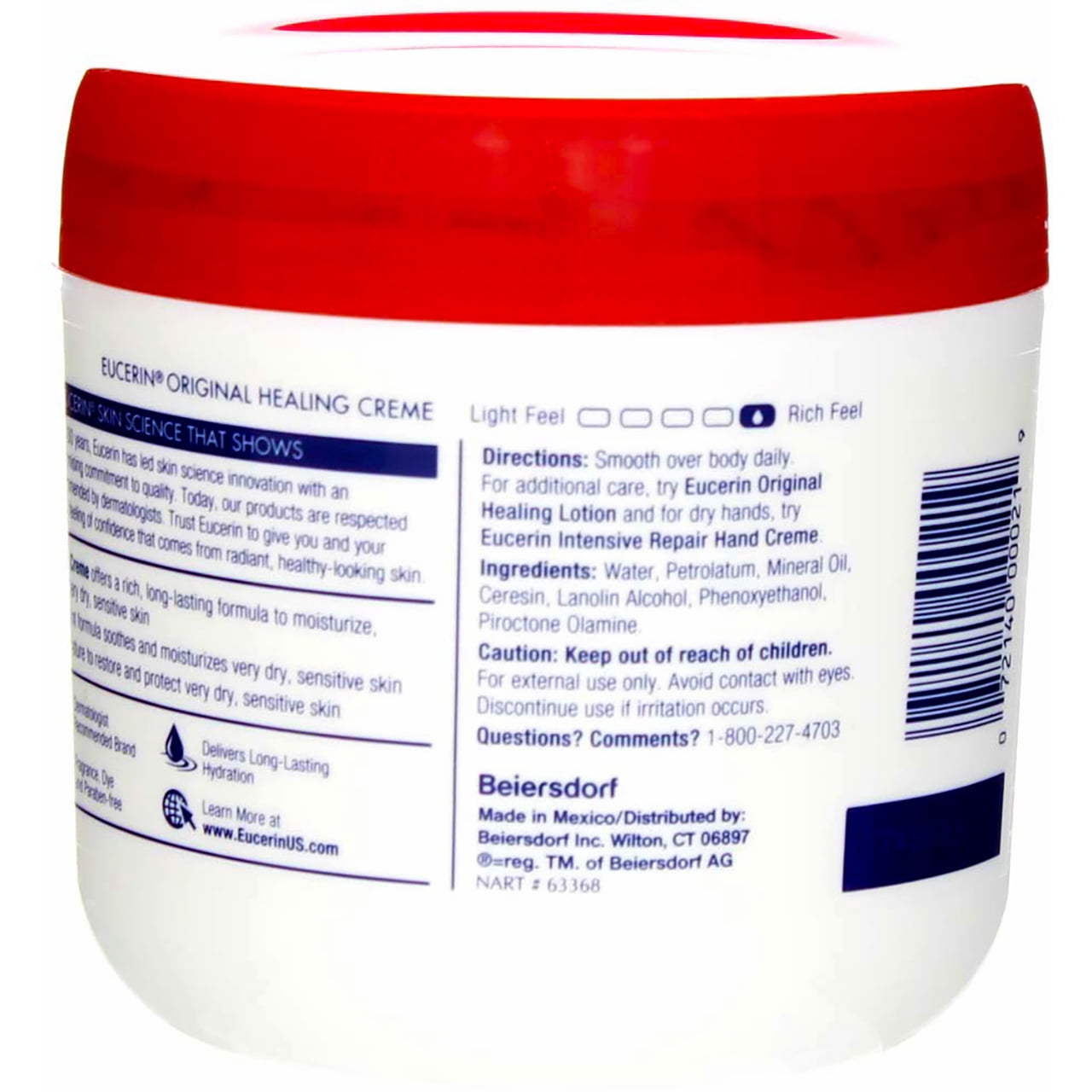 Eucerin Original Healing Rich Creme 16 oz (Pack of 4)