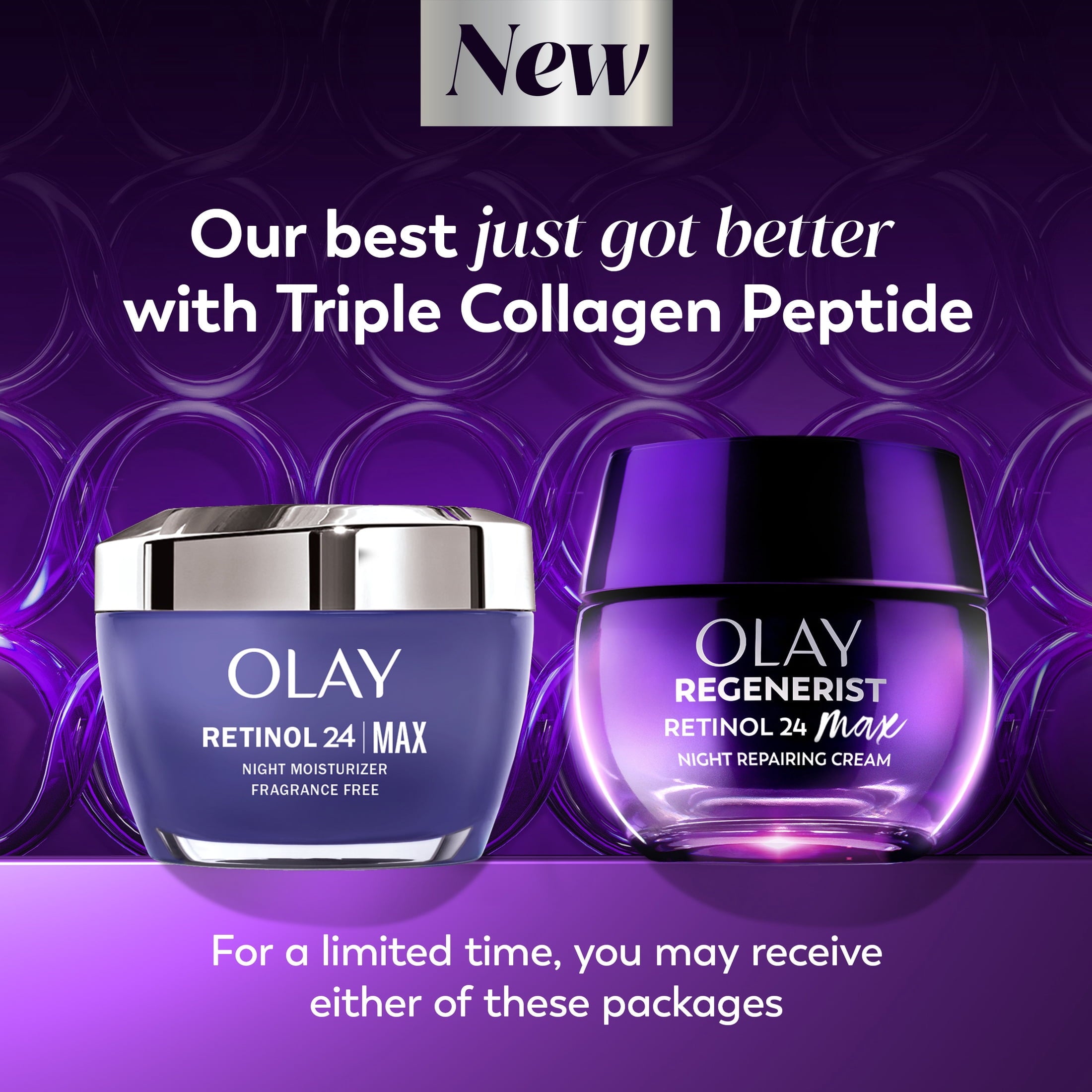 Olay Retinol 24 Max Night Moisturizing Cream with Triple Collagen Peptide, Fragrance-Free, 1.7 fl oz