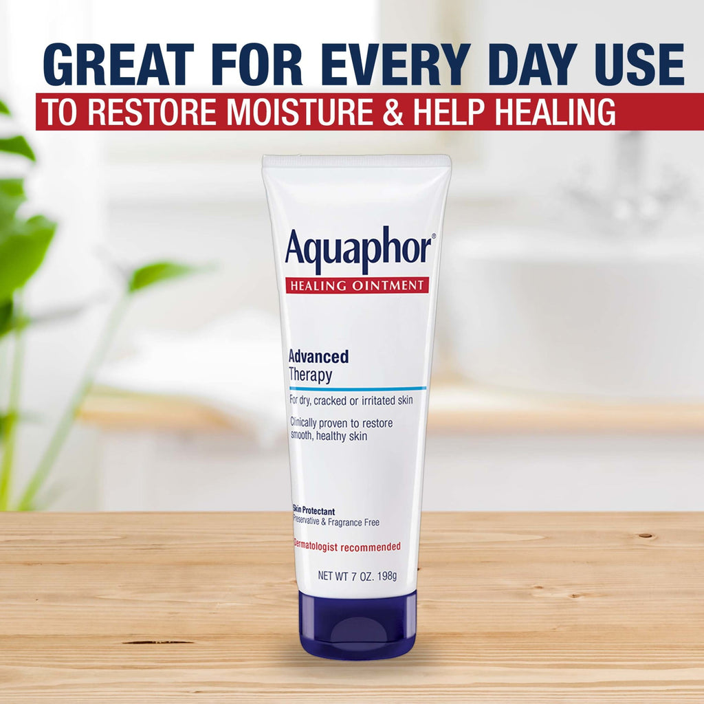 (2 pack) Aquaphor Healing Ointment Skin Protectant for Dry, Cracked, Irritated Skin, Fragrance Free, 7 oz