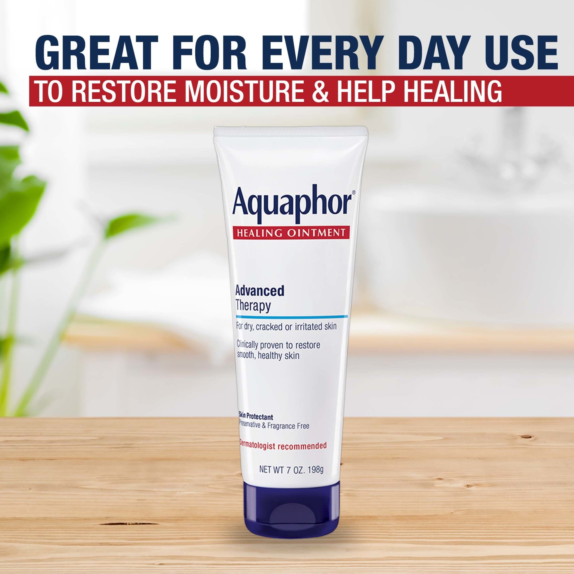 (2 pack) Aquaphor Healing Ointment Skin Protectant for Dry, Cracked, Irritated Skin, Fragrance Free, 7 oz