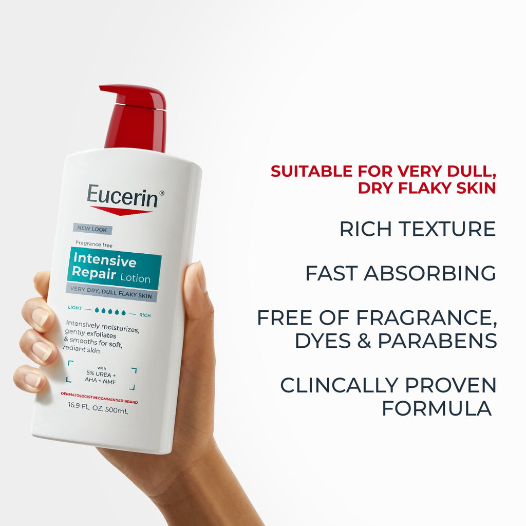 Eucerin Intensive Repair Body Lotion for Dry, Flaky Skin, 16.9 fl oz Pump Bottle