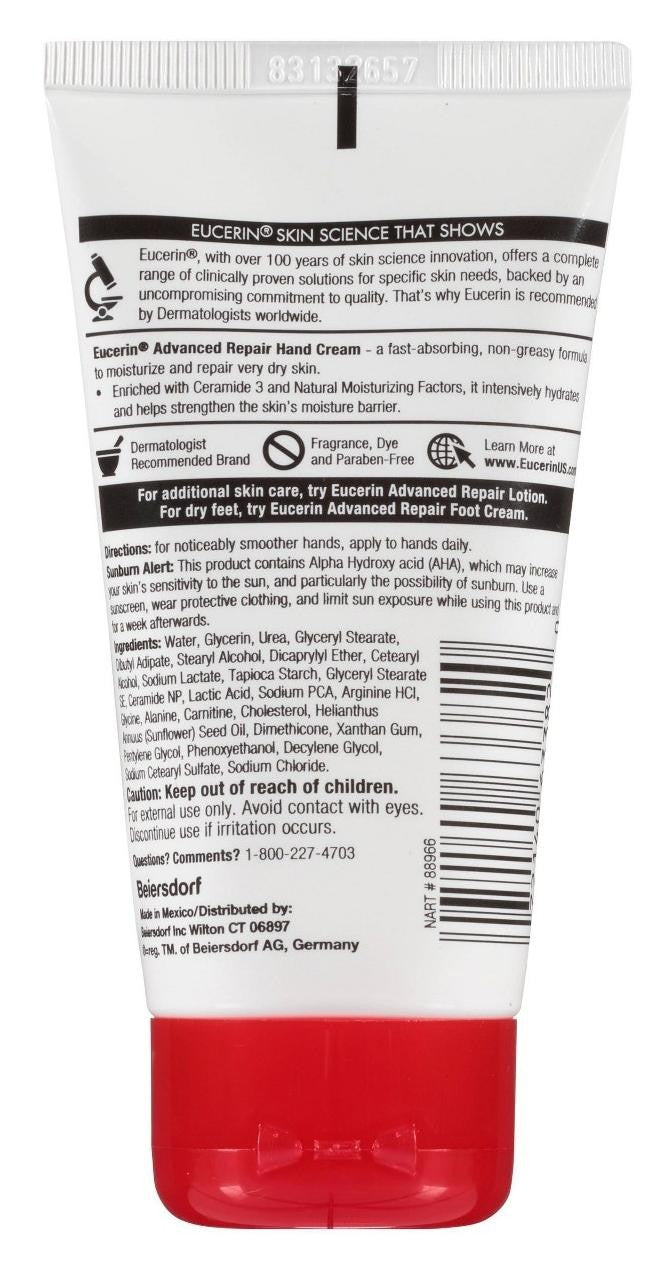 Eucerin Creme Advanced Repair Hand 2.7oz Tube (Pack of 3)