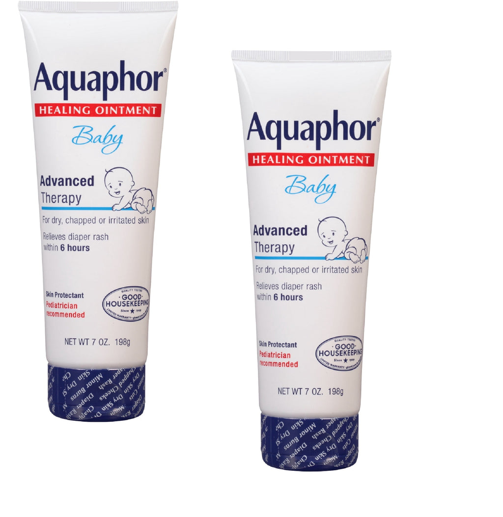 Aquaphor Baby Healing Ointment Advanced Therapy Skin Protectant for Dry Irritated Skin 7 oz (Pack of 2)
